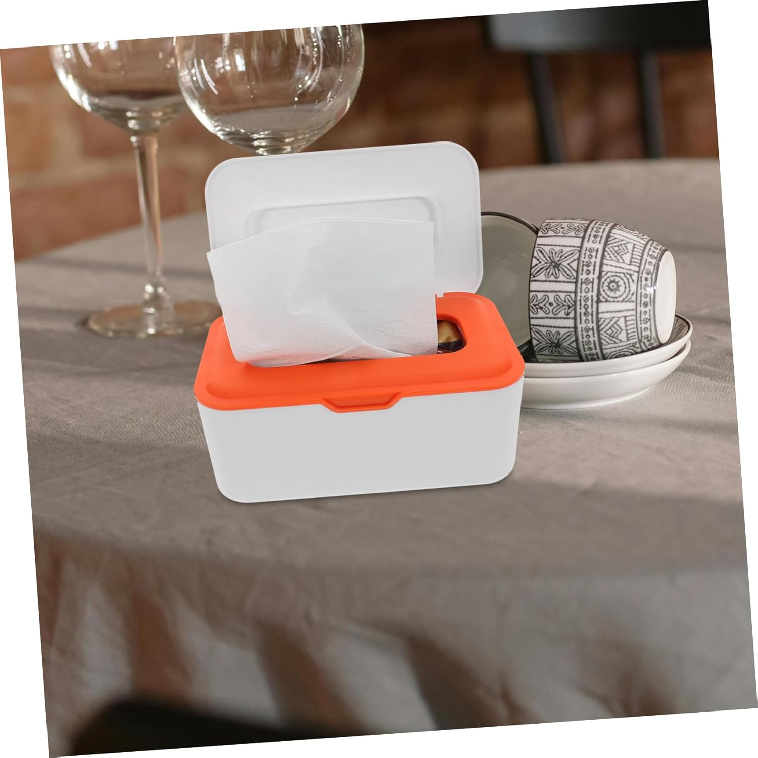 KOMBIUDA 2Pcs Wipes and Tissue Holder Organizer Box Storage Organizer for Household image number 6