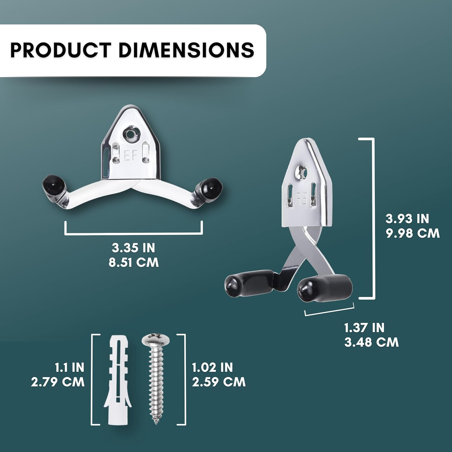 Eco-Fused 2X Vertical Sword Mount - Dagger Display Wall Hanger - Adjustable Multifunctional Mount - Stainless Steel Wall Rack for Axe, Daggers, Knives (Silver) image number 4