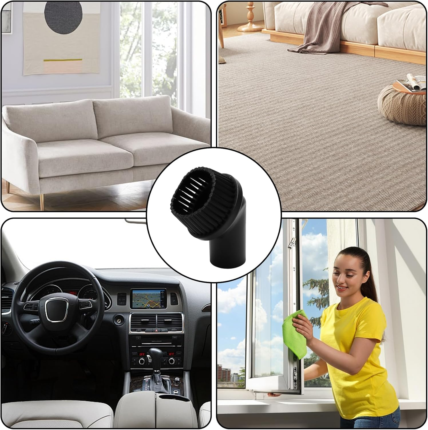 MJIYSGS 3PCS 35Mm Brush for Henry Hoover, Vacuum Cleaner Attachment, Dusting Brush Head, Universal Replacement round Dusting Brush