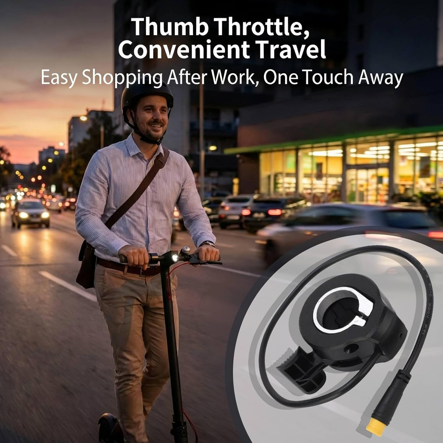 Ebike Scooter Thumb Throttle, Folding Electric Scooter Throttle, Ebike Thumb Throttle 3 Pin Male Plug, Waterproof Electric Scooter Throttle for Electric Scooter or E Bike Riding image number 4
