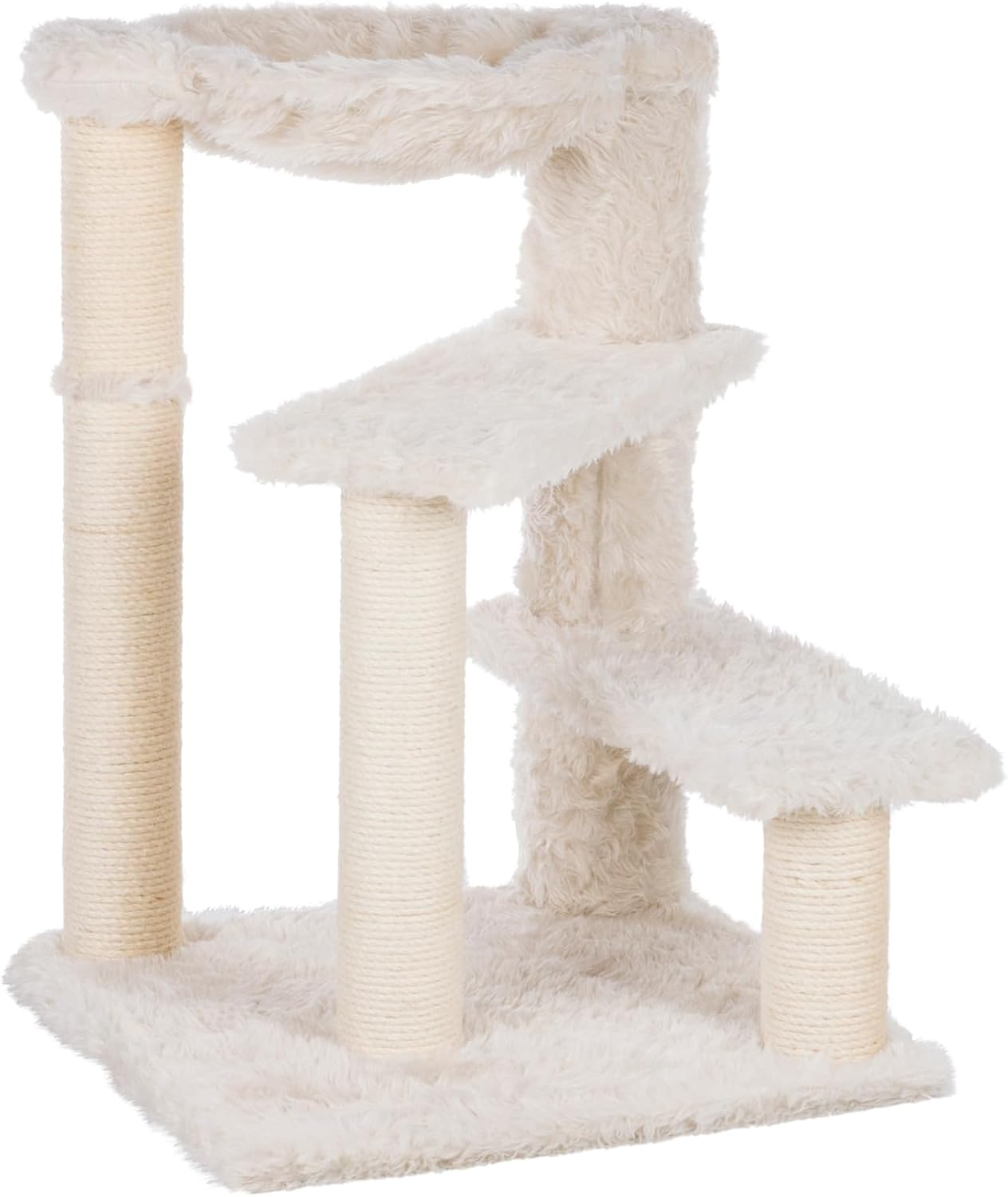 TRIXIE Baza Senior Cat Tree with Hammock and Steps | Scratching Posts | Cat Playground | Cream, Medium, (44544) image number 2