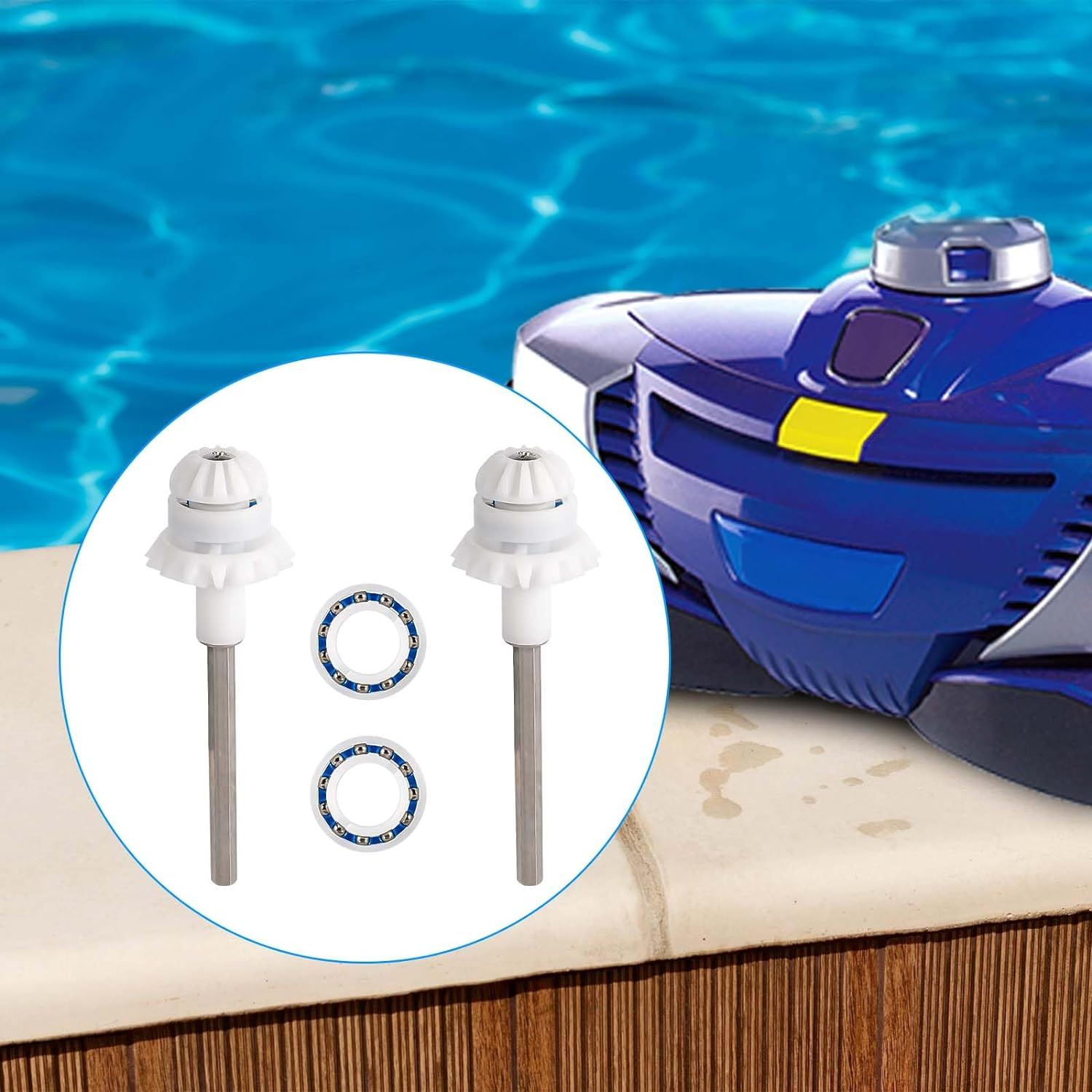 2 Packs Pool Cleaner Parts for MX8 MX8EL MX6 MX6EL Elite, Pool Cleaner Drive Shaft Tune-Up Accessories Assembly Pool Cleaner Replacement Parts for Zodiac, with Pool Engine Wheel Bearing image number 5
