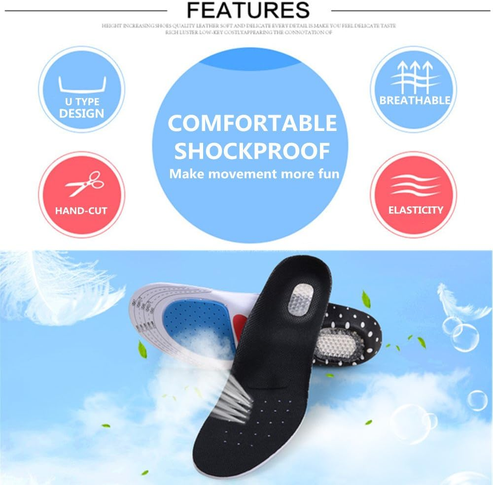 Shoe Insoles - Plantar Fasciitis Inserts for Men & Women, Full Length Arch Support Orthotics Insoles, Heel Pain Relief, Shock Absorption for Walking, Running and Hiking(Women5-9) image number 6