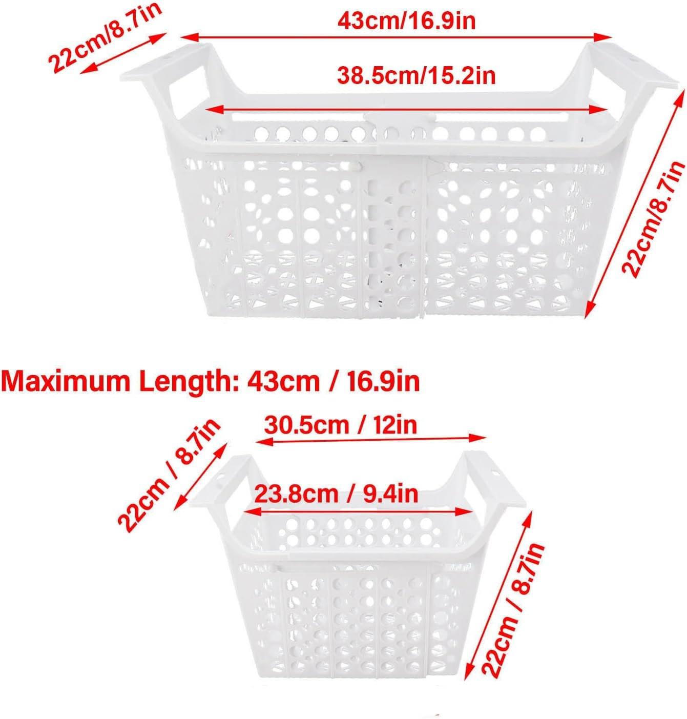Chest Freezer Organizer Bins, Freezer Refrigerator Basket, Freezer Basket Replacement, up to 15KG, Expandable Large Stackable Wire Baskets for Organization and (S (For image number 2