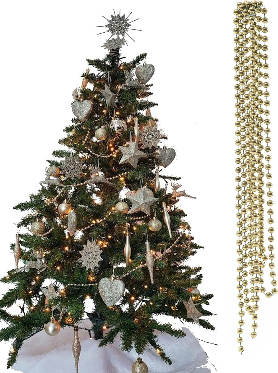 3M Bead Garland Luxury Christmas Tree & Room Decoration 8Mm Bead 3M Chain (Turquoise)