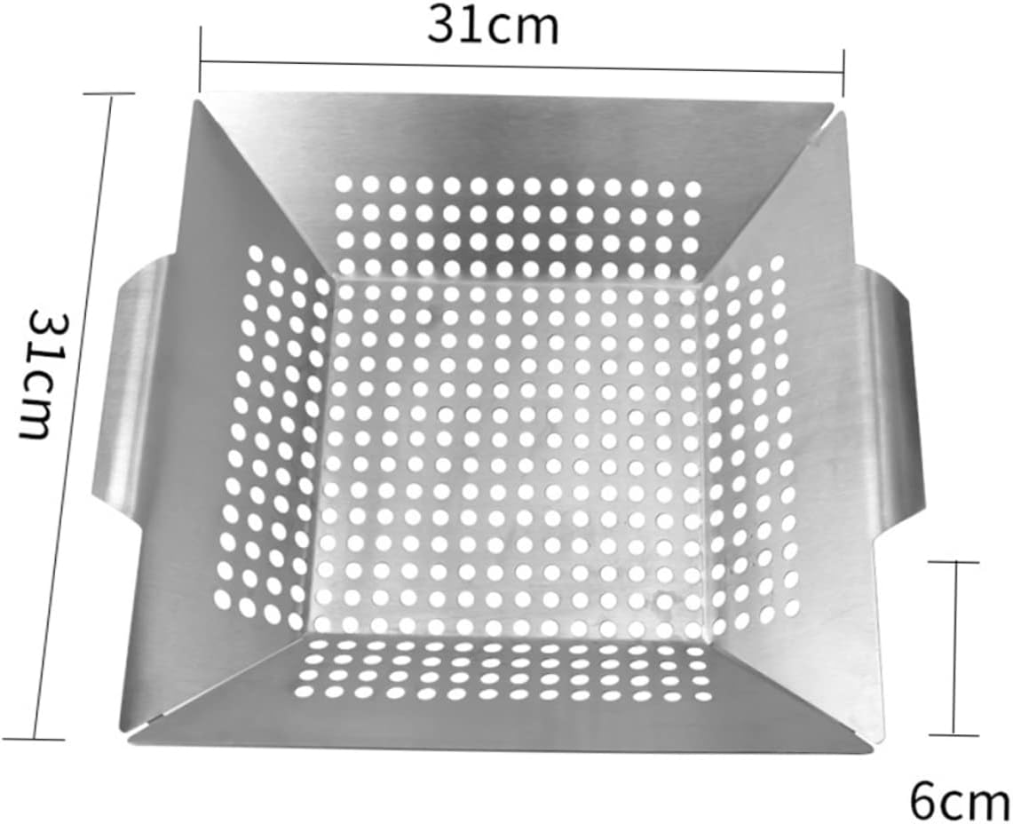 CIYODO 1Pc Square Baking Tray BBQ Grill Plate for Meat and Vegetables Heat Resistant Bakeware for Outdoor Barbecue Activities image number 2