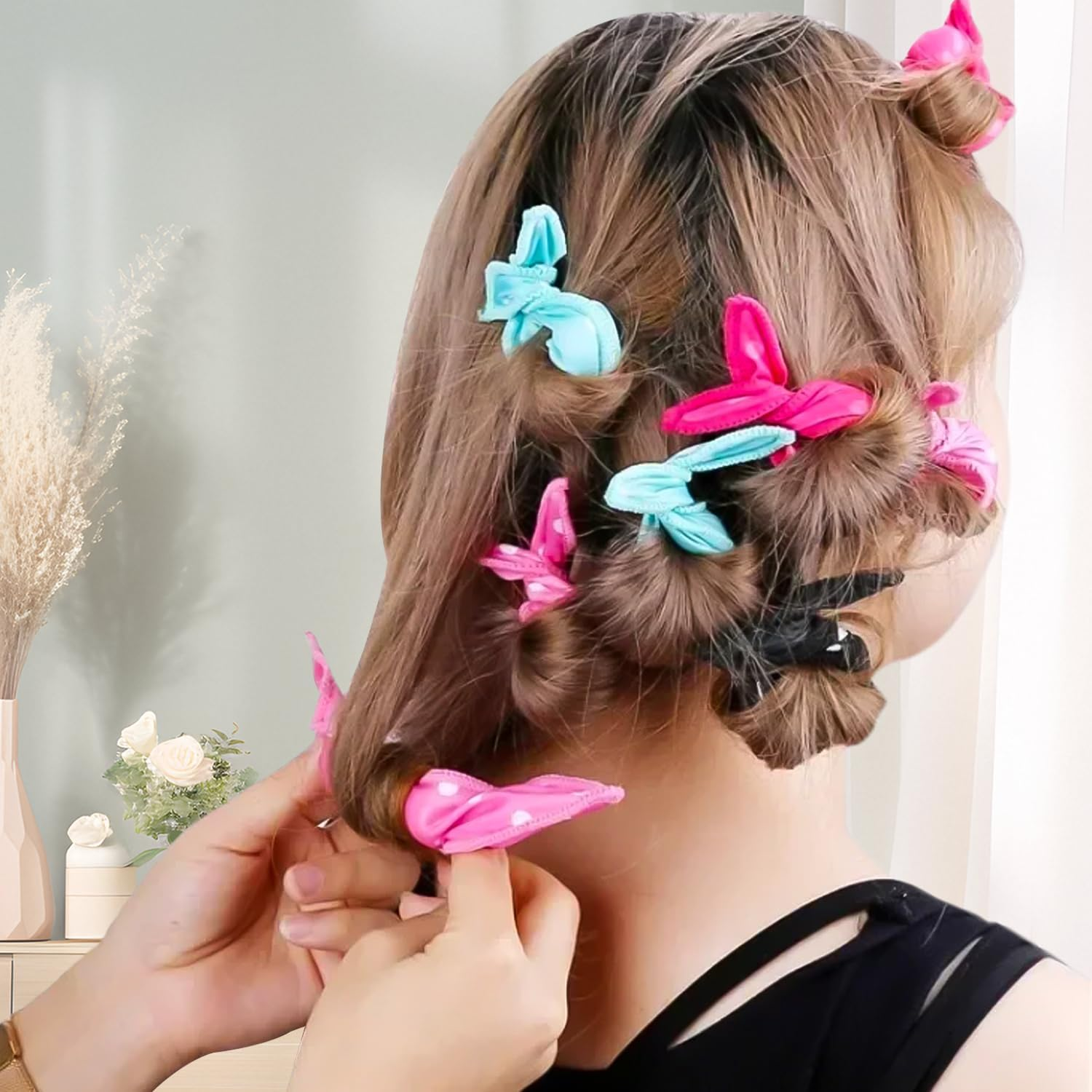 Curler Curler Flexible Foam Sponge Curler Rollers No Heat Hair Rollers Curls Magic Cushion Soft Rolls Hair Care DIY Styling Tools 20 Pieces 5 Colours image number 2