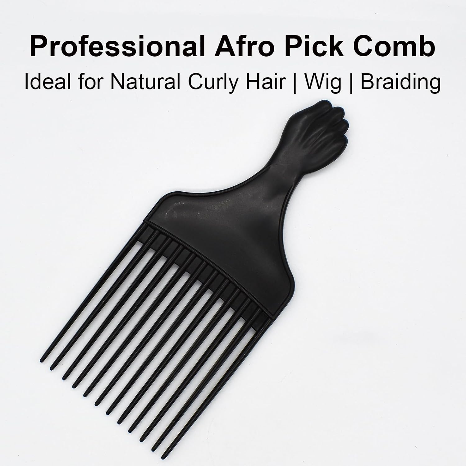 Professional Afro Pick Comb Hairdressing Detangling Comb Afro Braiding Comb for Wigs Natural African Thick Curly Long Short Hair Styling for Men Women Hair Salon image number 3