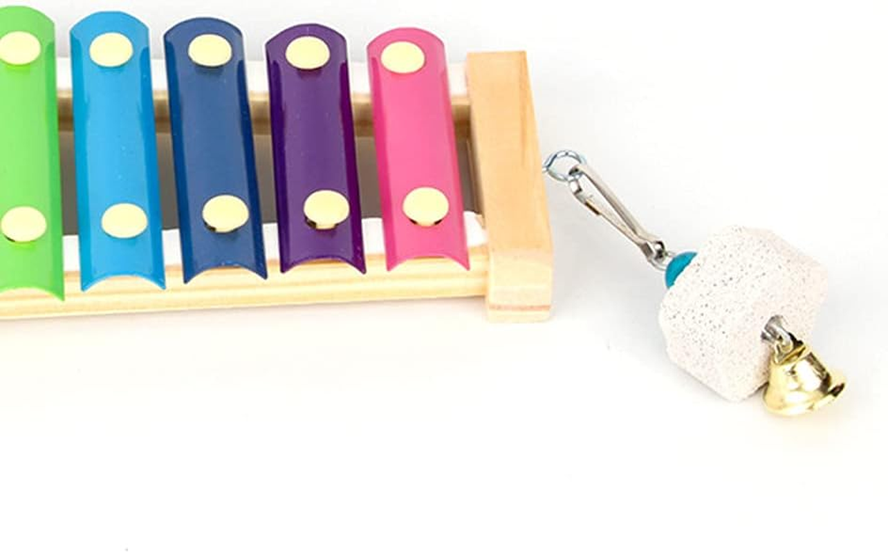 Chicken Toy Chicken Xylophone Toy Wooden Suspensible Hen Musical Toy with 8 Keys Pecking Toy Hanging Feeder Toy for Chicken Bird Parrot Macaw Hens () image number 6