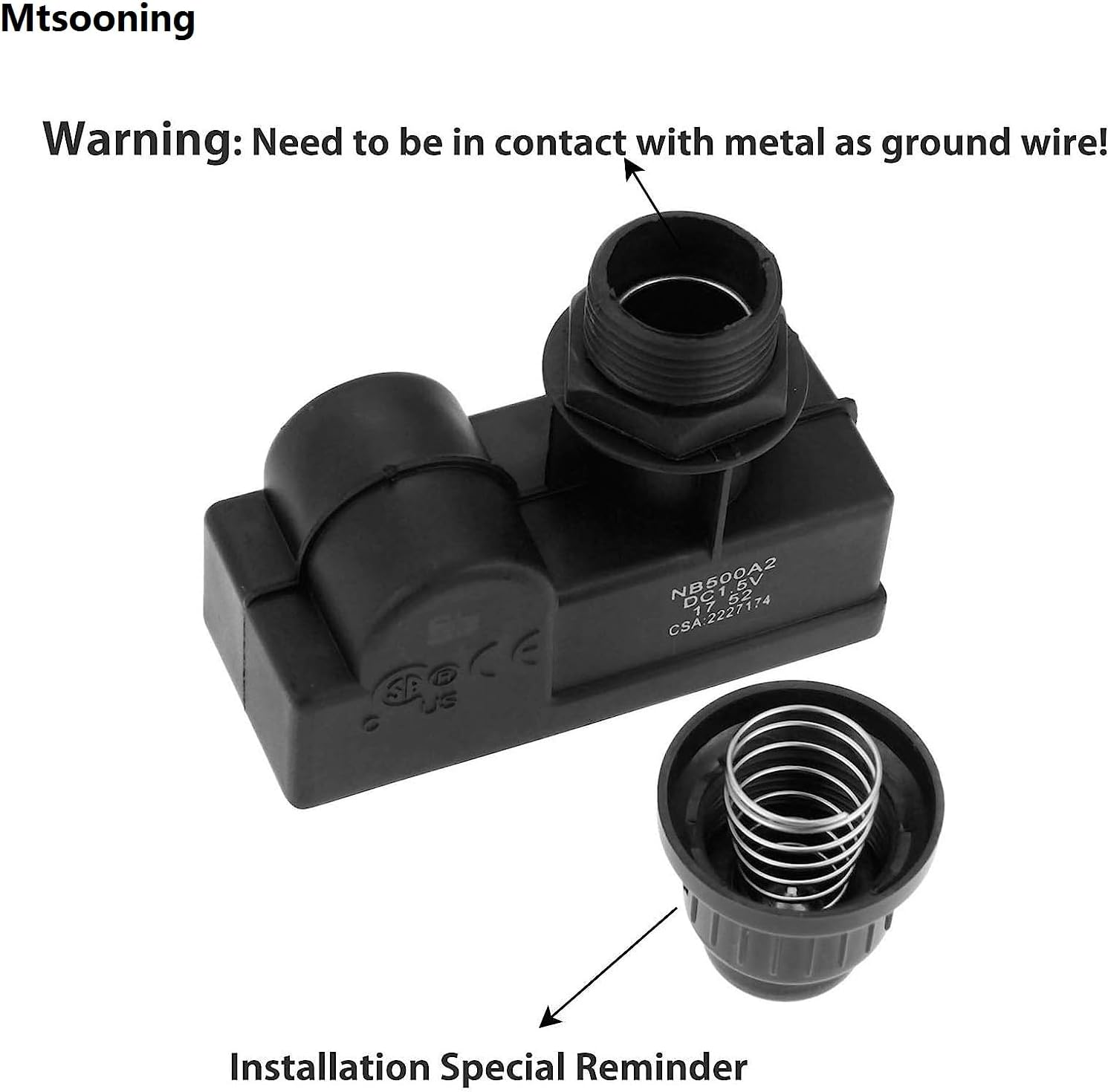 Mtsooning Double Ignition Kit Electronic Igniter, Propane Gas Grill Igniters with Double Ignition Electrode, 450 Mm High Spark Plug Wire, Fits for Gas Fireplace & Oven & Heater & Kitchen Lgniter image number 4