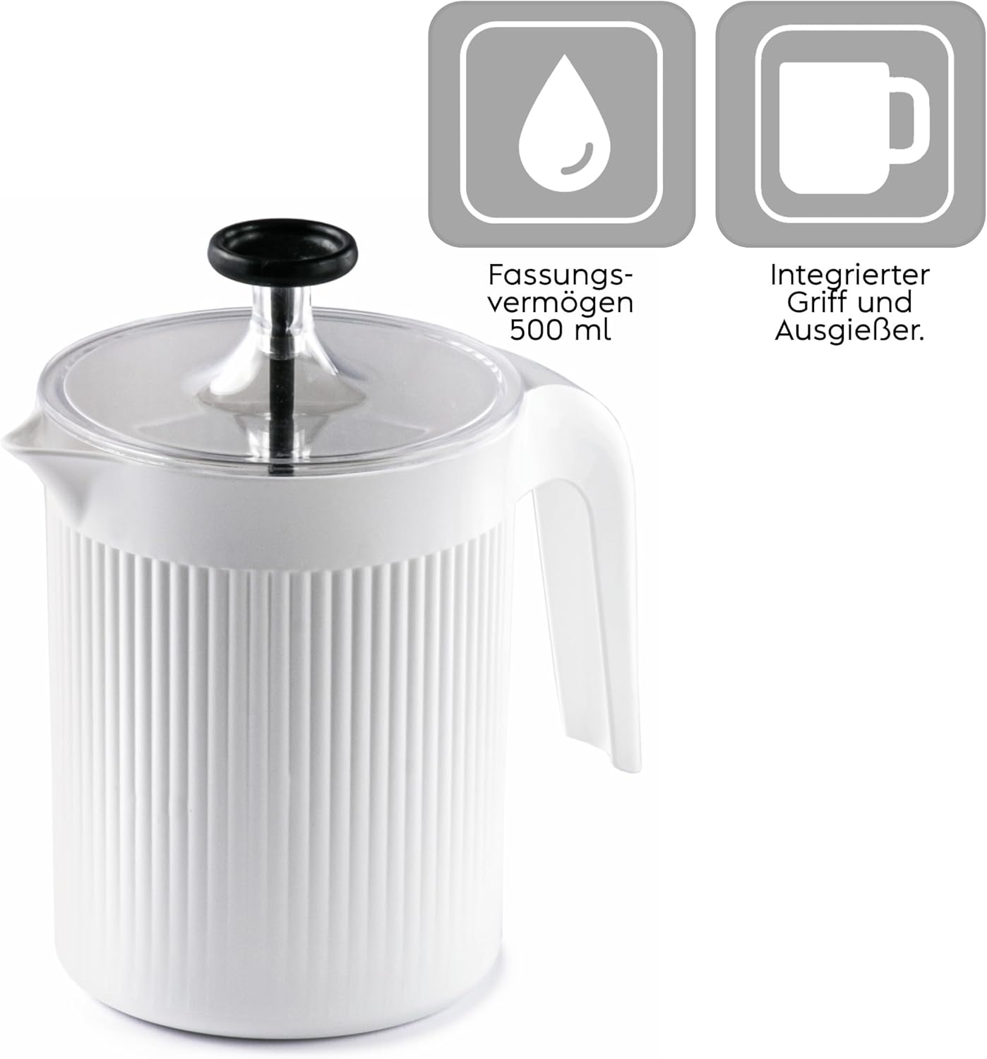 Snips, Cremix Milk Frother, Hand Milk Frother for Cappuccino, Hand Milk Foam, Colour &lrm; White 0.50 L, 10 X 14.5 X 15.3 Cm, Made in Italy image number 5