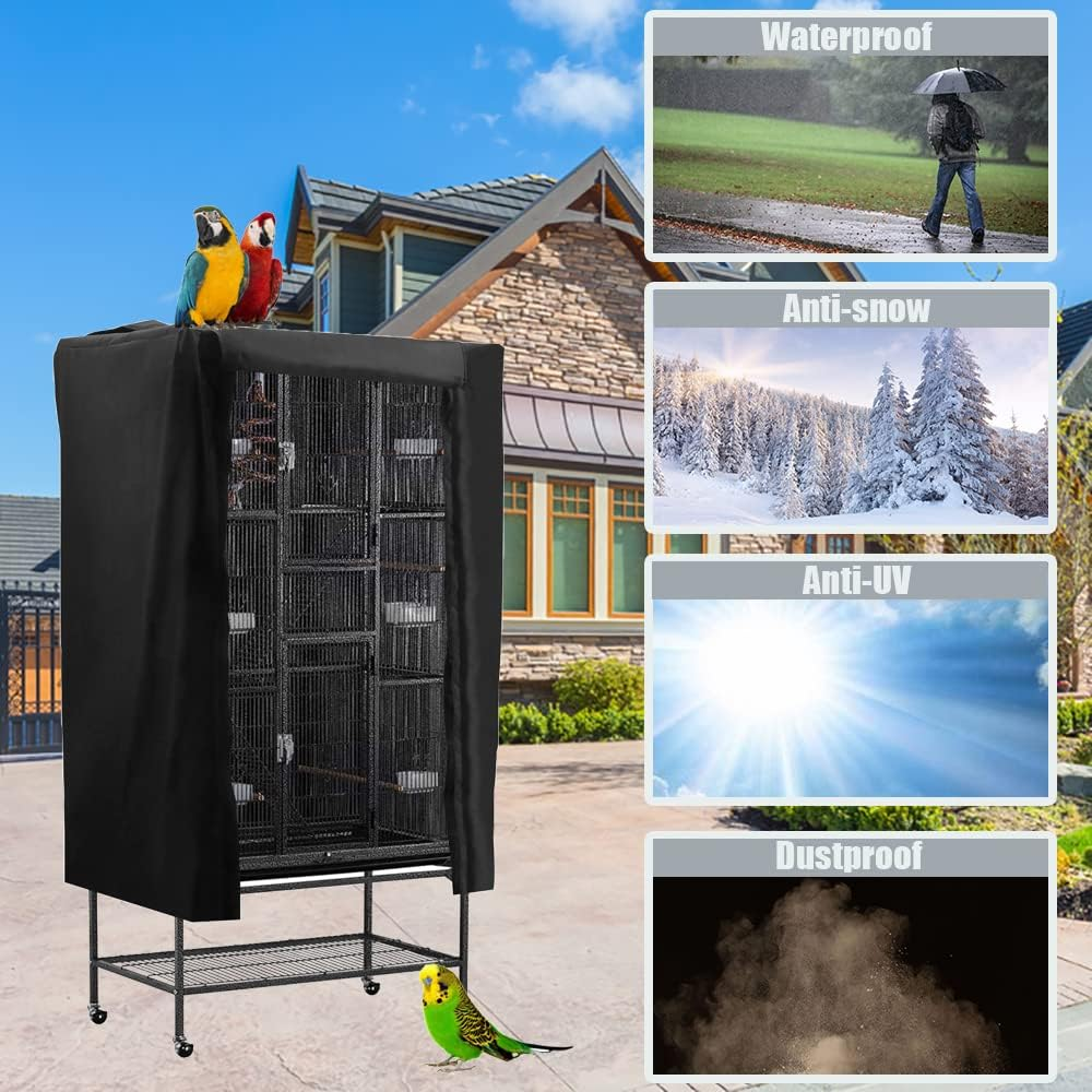 Gicov Bird Cage Cover Good Night Birdcage Cover Breathable Washable Material Parrot Cage Protection Waterproof Bird Critter Cat Cage Shading Cover Easy on and Off image number 3
