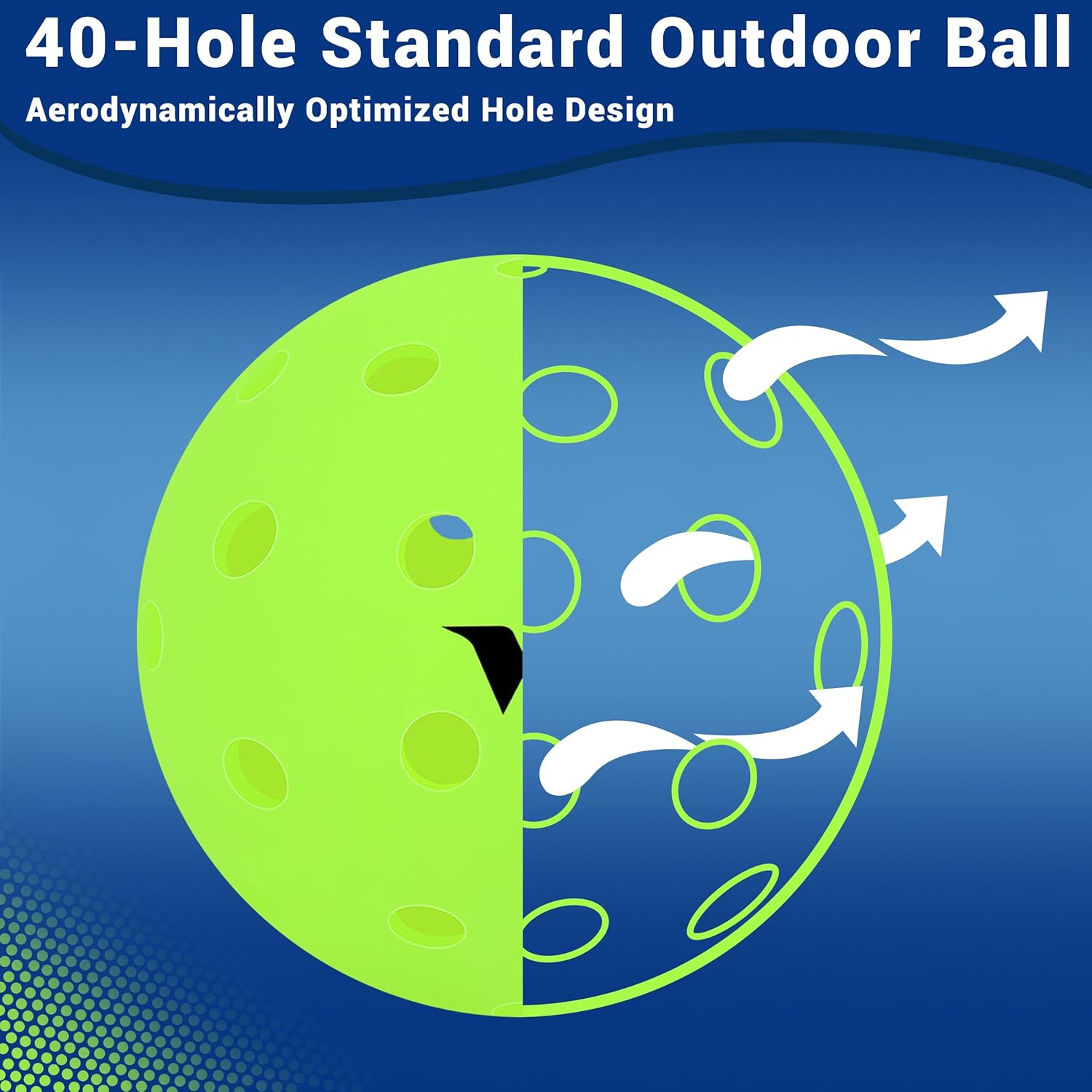 4-Pack Outdoor Pickleball Balls, High Elasticity & Ultra Durable, 40-Hole Design for Stable Bounce, Perfect for Tournament Play & Outdoor Sports image number 5