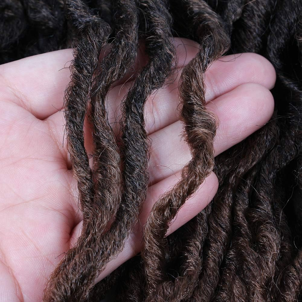 6 Packs Faux Locs Crochet Hair 12 Inch, Nu Locs Crochet Hair, Wavy Crochet Locs Short Locs Crochet Braids Crochet Dreadlocks (20 Roots/Pack) #T1B/30 image number 4