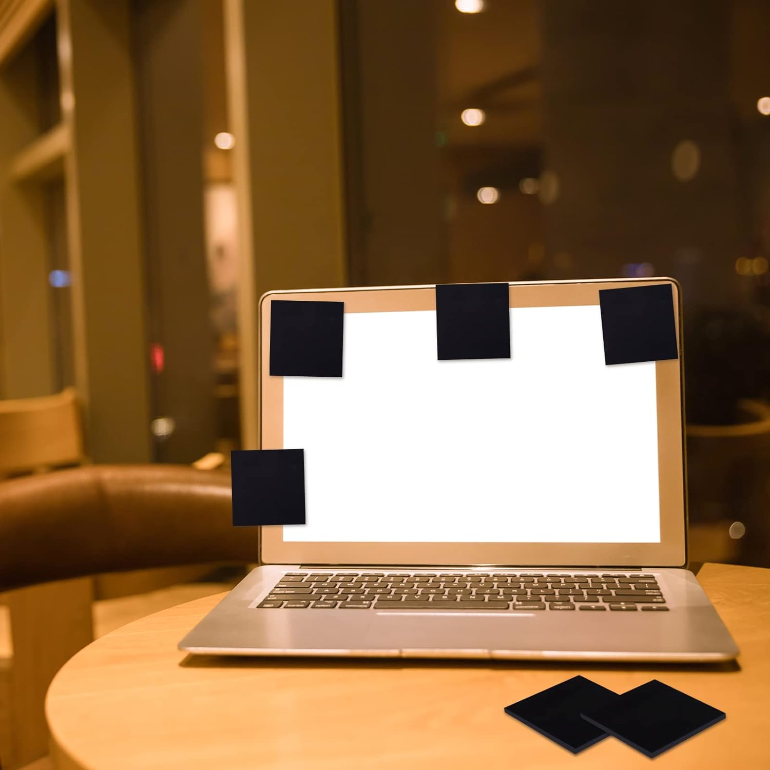 6 Pads Sticky Notes 3 X 3 Inches, Black Self-Stick Notes with White Gold and Silver Gel Pens, 50 Sheets/Pad Sticky Note Easy Post for Office School Home Supplies image number 4