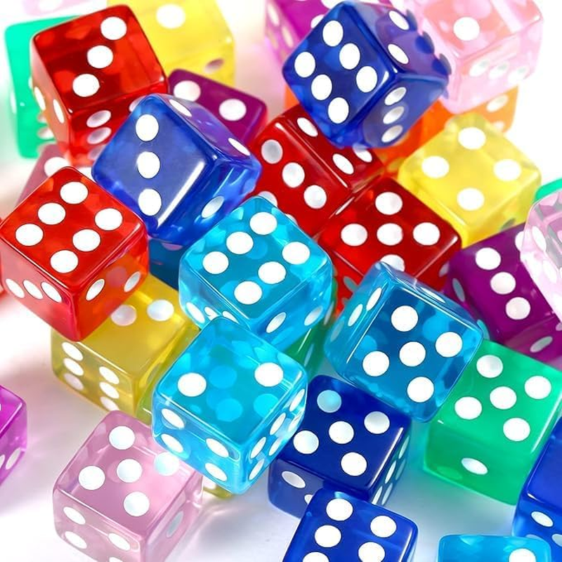 GWHOLE 40 Pieces Polyhedral Dice 6-Sided Dice Set for Math Learning, Casino, Games, Party Favor and Gifts, 8 Colors image number 3