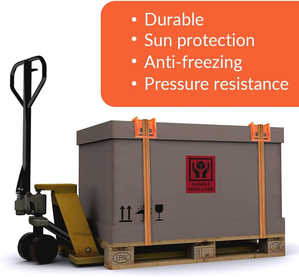 20 Pieces of Cargo Edge Protectors, Plastic Strap Protectors, Pad Protection Straps, Stackable Storage, Protect Cargo Edges, for Transport Cargo Protection (Orange) image number 3