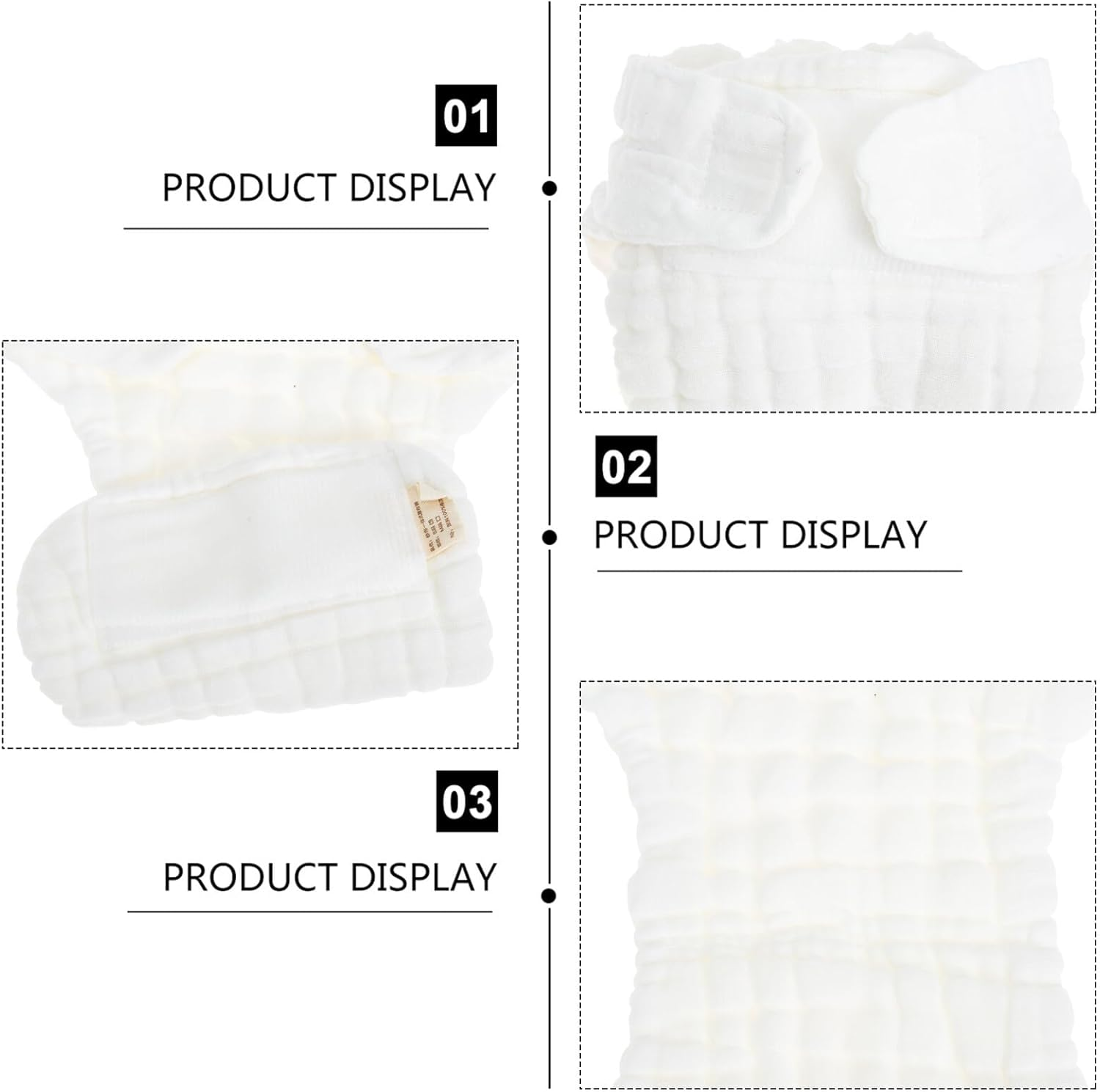 5Pcs Reusable Newborn Cloth Diapers Soft Cotton Washable Nappies Leak Resistant Moisture Barrier Lightweight and Portable for Newborns Months