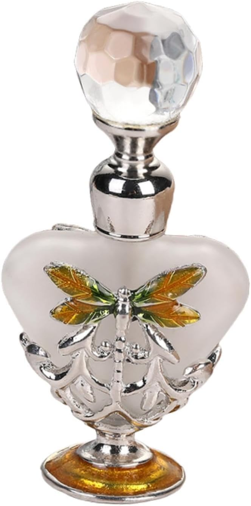 Kokiya Perfume Bottle 5Ml Small Travel Glass Perfume Bottle Decorative Fancy Essential Oil Bottles, Yellow image number 1