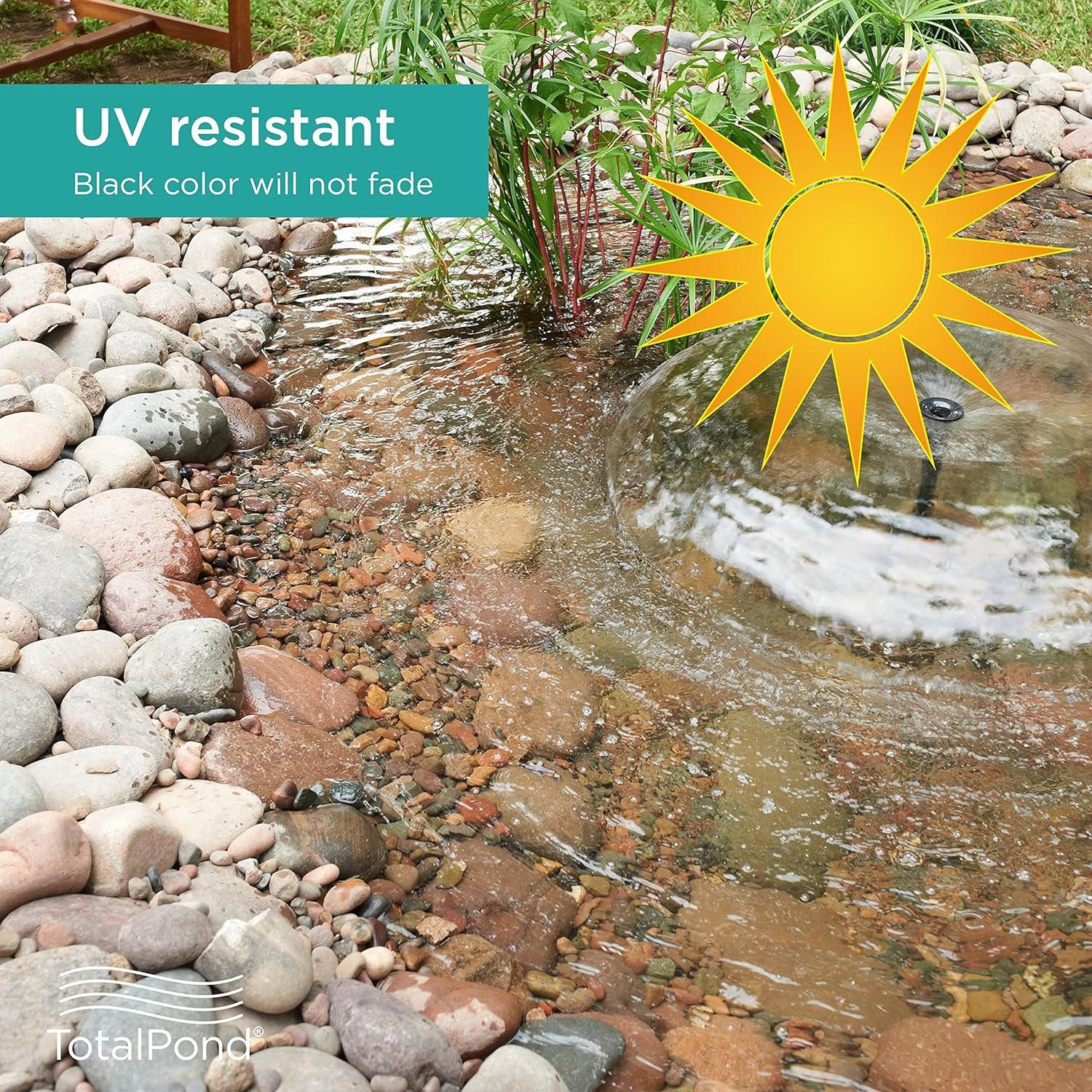 Totalpond 10 X 13 Ft. PVC Pond Liner, for Ponds up to 600 Gallons, 14.5 Mil, Flexible and Easy to Install, Durable and Strong Reinforced Mesh Weave, UV and Tear Resistant, Multi-Purpose Use, Black image number 6