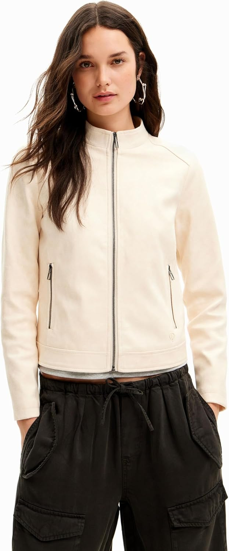 Desigual Women'S Woman Woven Pu Coat