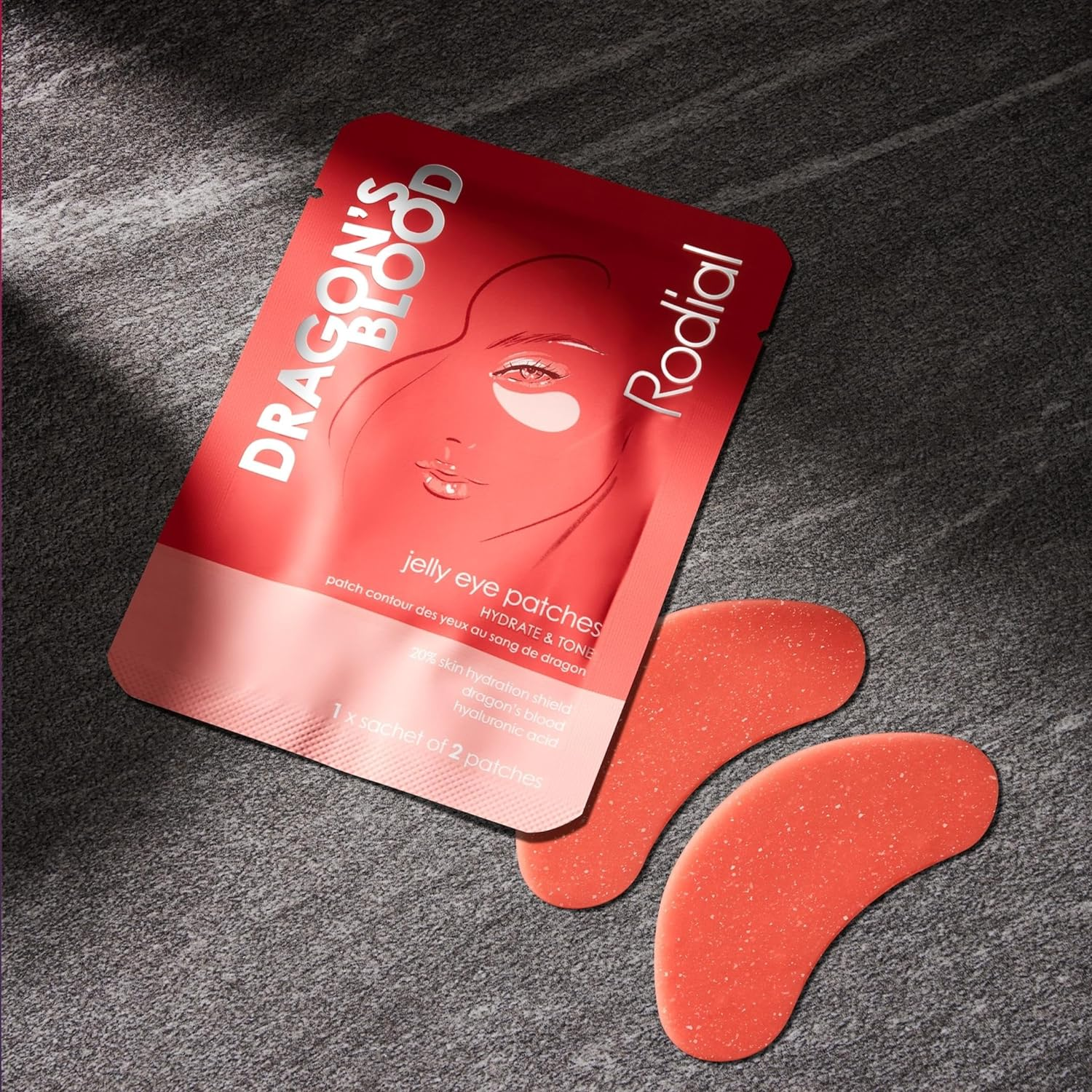 Rodial Dragon'S Blood Jelly Eye Patches (1 Sachet), Elasticity and Firmness, Hyaluronic Acid and Dragon'S Blood for Plumping and Deep Hydration, Makeup Prep image number 3