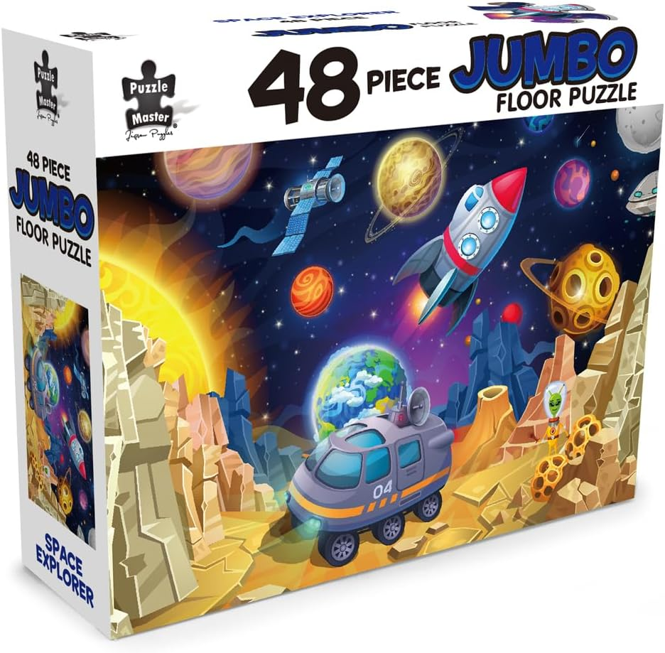 Puzzle Master 'Space Explorer' - 48 Piece Jumbo Floor Puzzle - Jigsaw Puzzles for Kids Ages 3-5 - 92X62Cm image number 1