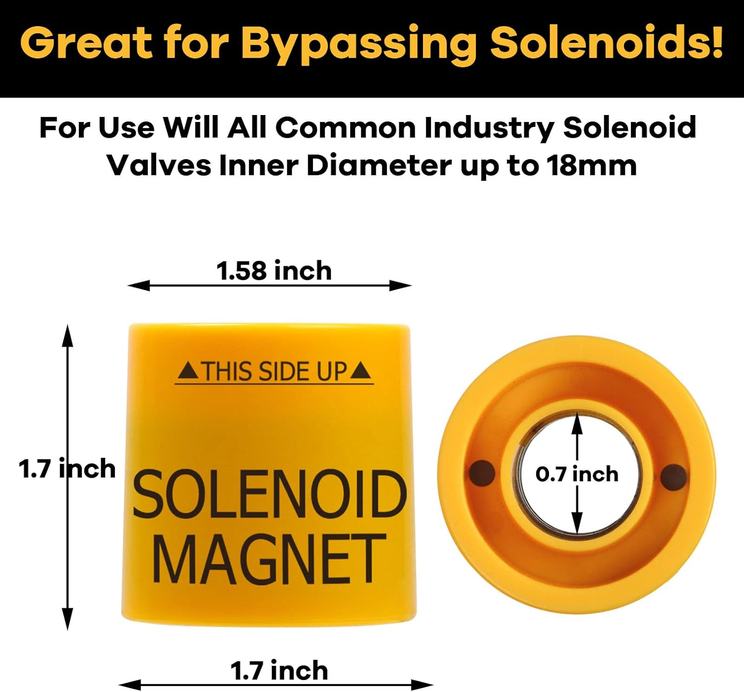 Eunidio Solenoid Valve Magnet Tool #TLMKC, Solenoid Valve Troubleshooting Magnet 18 Mm, Fits All Common Industry Valves Yellow image number 3