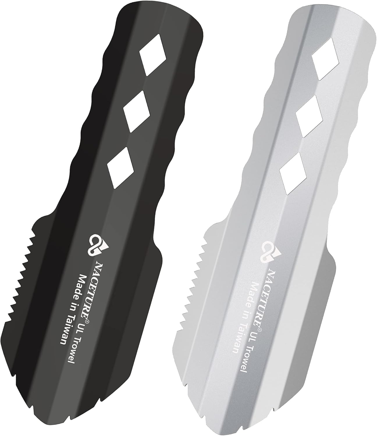 Ultralight Backpacking Trowel Aluminum Shovel Small Potty Multitool with Longer Handle Design Essential for Hiking, Camping and Survival Bags(Black 1 Pack)