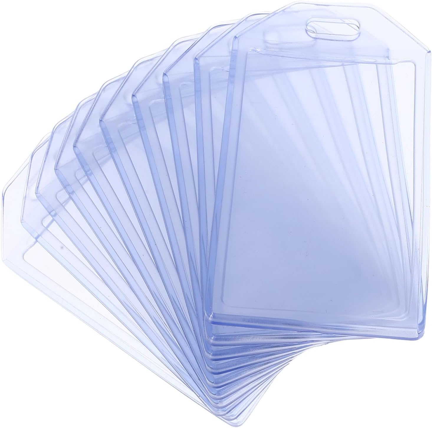 LOPUNER 10 Pcs PVC Card Holders Clear Luggage Identifier Tags with Prepunched for Travel Suitcases Backpacks Transparent Id Card Sleeves for Men and Women image number 2