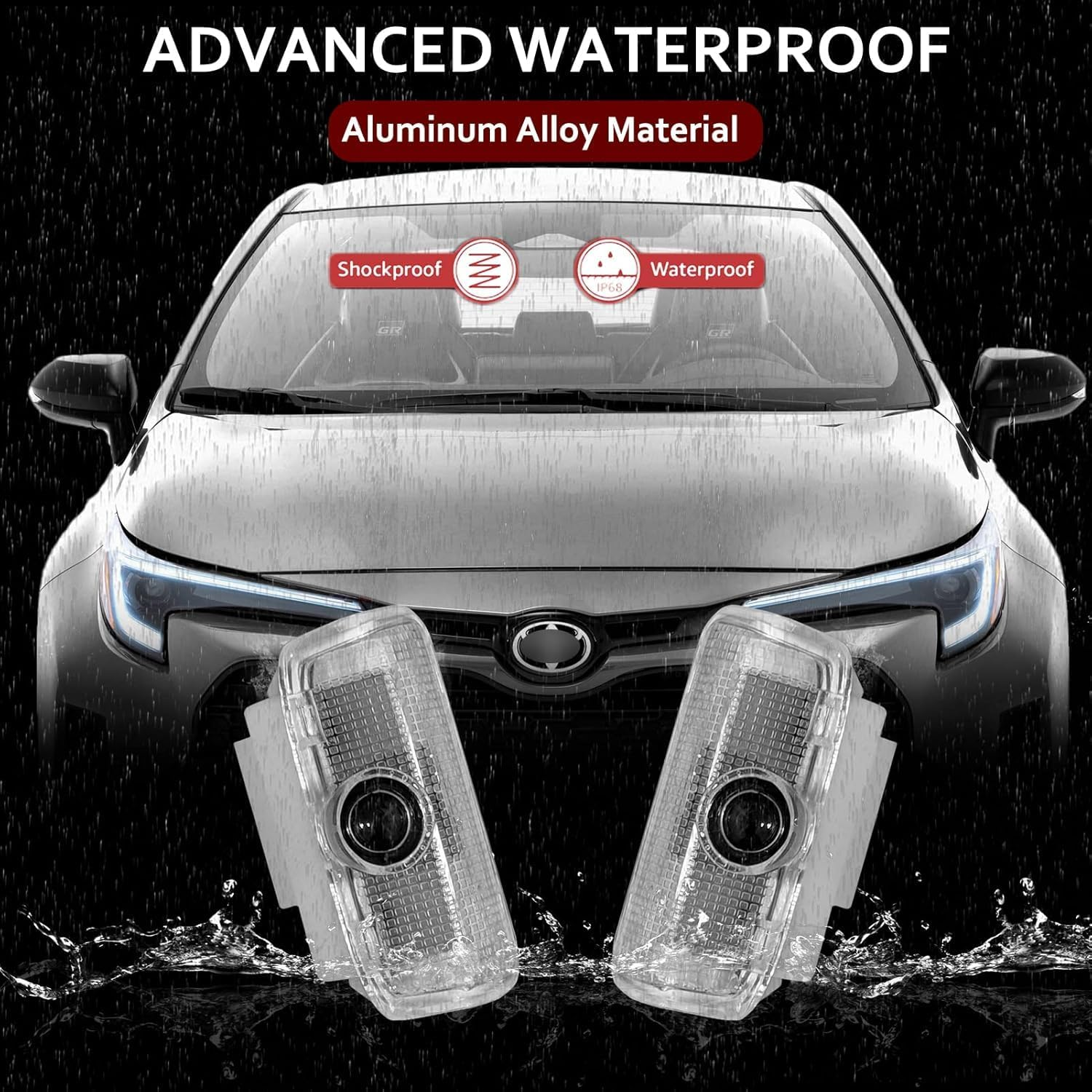 GR Sport Logo Light for Toyota GAZOO Racing Car Door Light for Toyota AE86 GT86 Mark X Reiz GR Sport Toyota LED Courtesy Light (2Pcs) image number 5