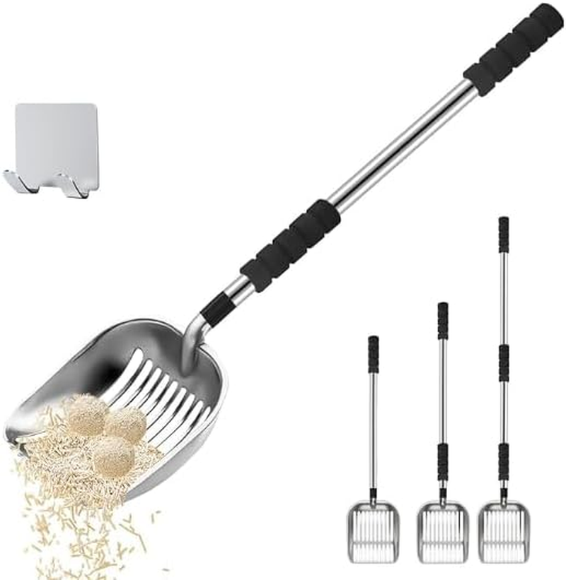 MEILANHUI Metal Cat Litter Scoop, Durable and Efficient Scoop with Long Handle, Detachable Components, Stainless Steel Cat Litter Scoop, Easy to Clean the Sieve Scoop image number 1