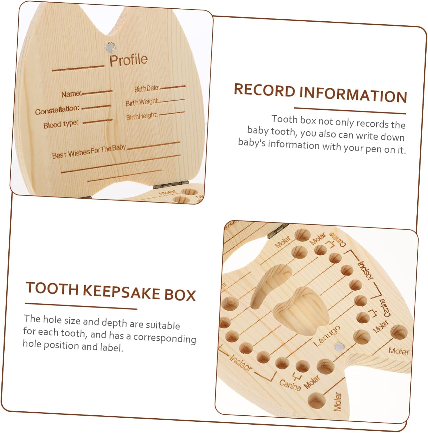 SUPVOX Tooth Fairy Keepsake Box for Teeth with Labels for Boys Durable Design image number 2