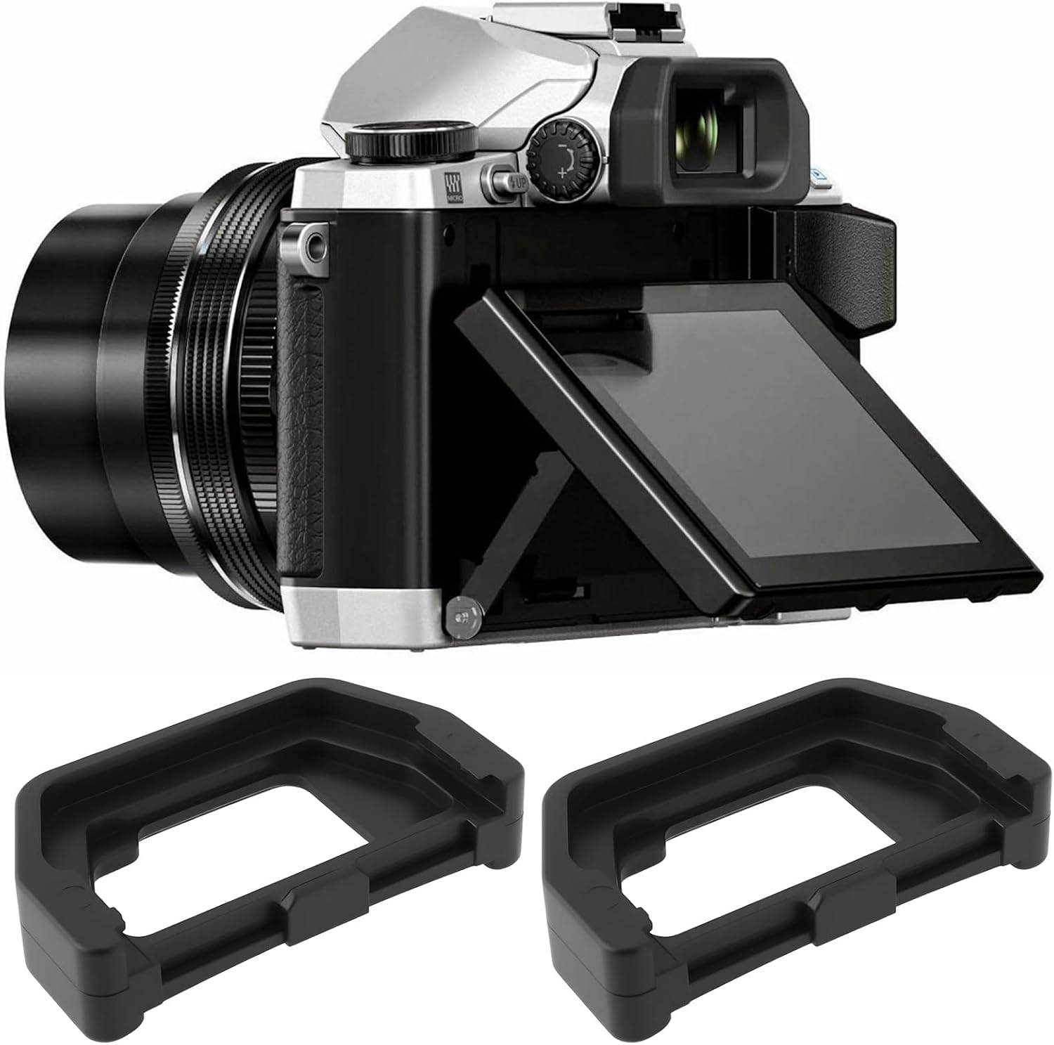 SING F LTD 2PCS EP-15 Eyepiece Viewfinder Protection Hood Compatible with Olympus OMD E-M10IIB / E-M5II Mark II Camera Eyepiece image number 5