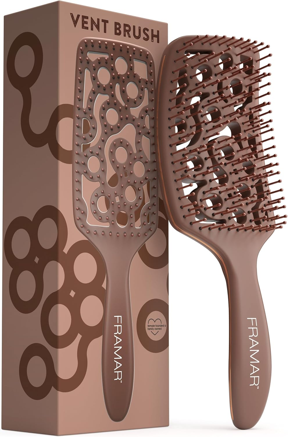 FRAMAR Professional Vented Hair Brush Paddle Curved Hair Brush for Blow Drying, Wet Paddle Brush for Women Blow Drying
