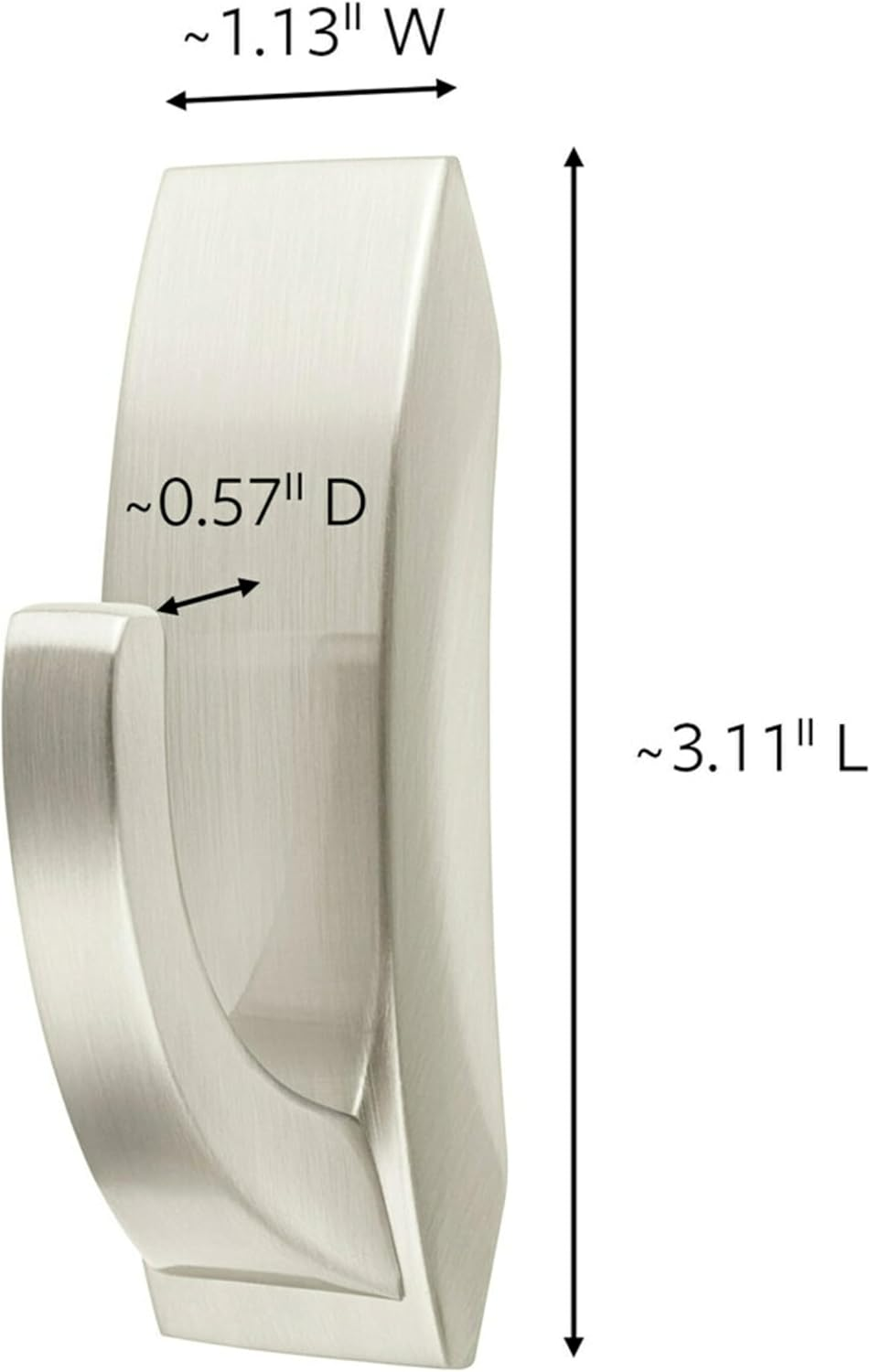 Command Modern Reflections Metal Hook, Medium, Brushed Nickel, 1-Hook (MR02-BN-ES) image number 3