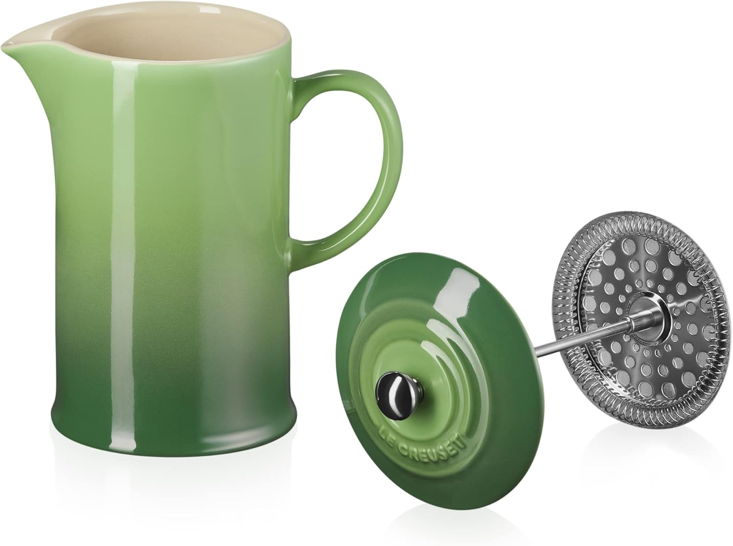 Le Creuset Stoneware Cafeti&egrave;re French Press with Stainless Steel Plunger, 1 Litre, Serves 3-4 Cups, Bamboo, 60706084080003 - Azure image number 4