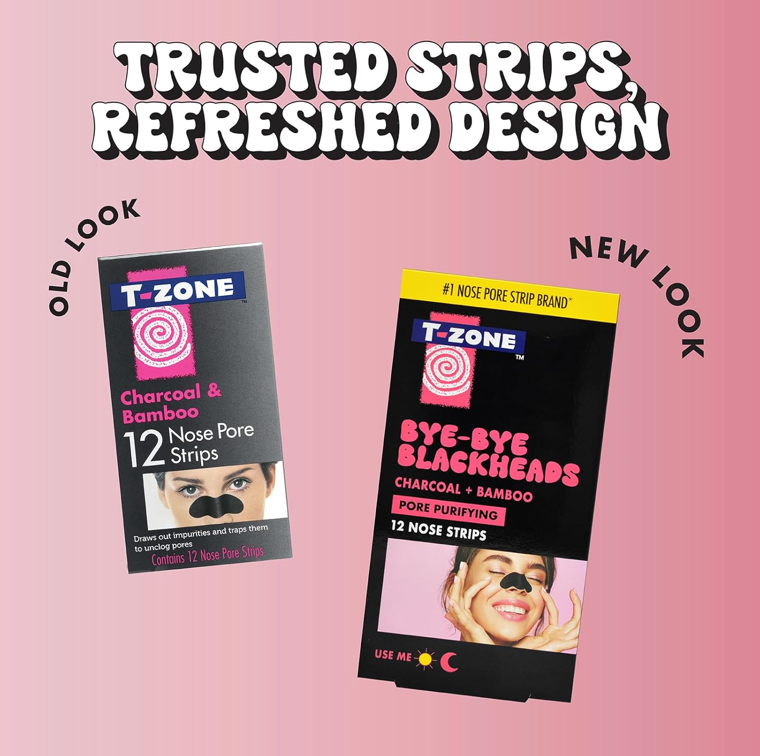T-Zone Charcoal & Bamboo Nose Strips for Unclogging Pores & Removing Impurities X 12 Nose Strips image number 2