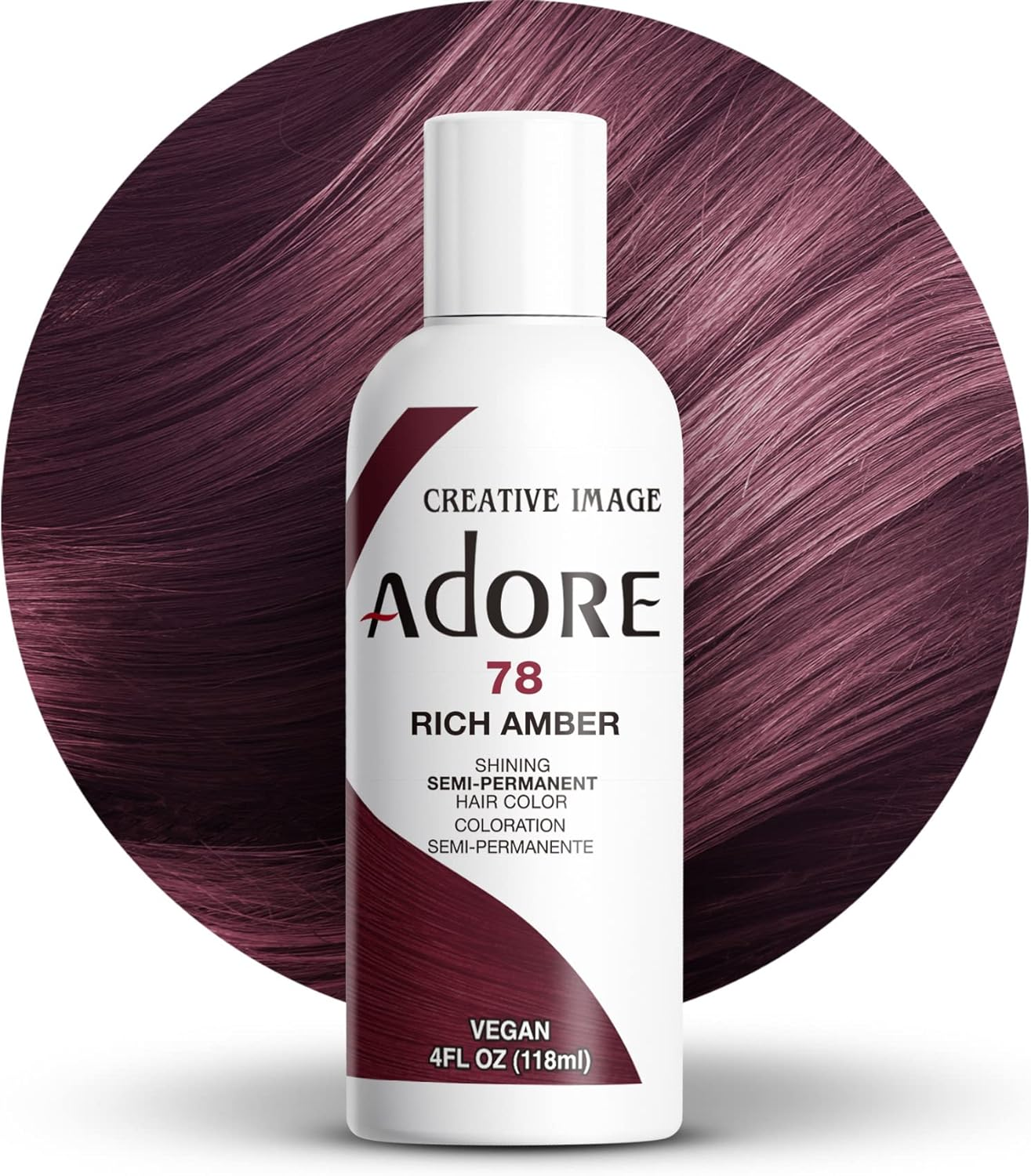 Adore Semi Permanent Hair Color - Vegan and Cruelty-Free Brown Hair Dye - 4 Fl Oz - 107 Mocha (Pack of 1)