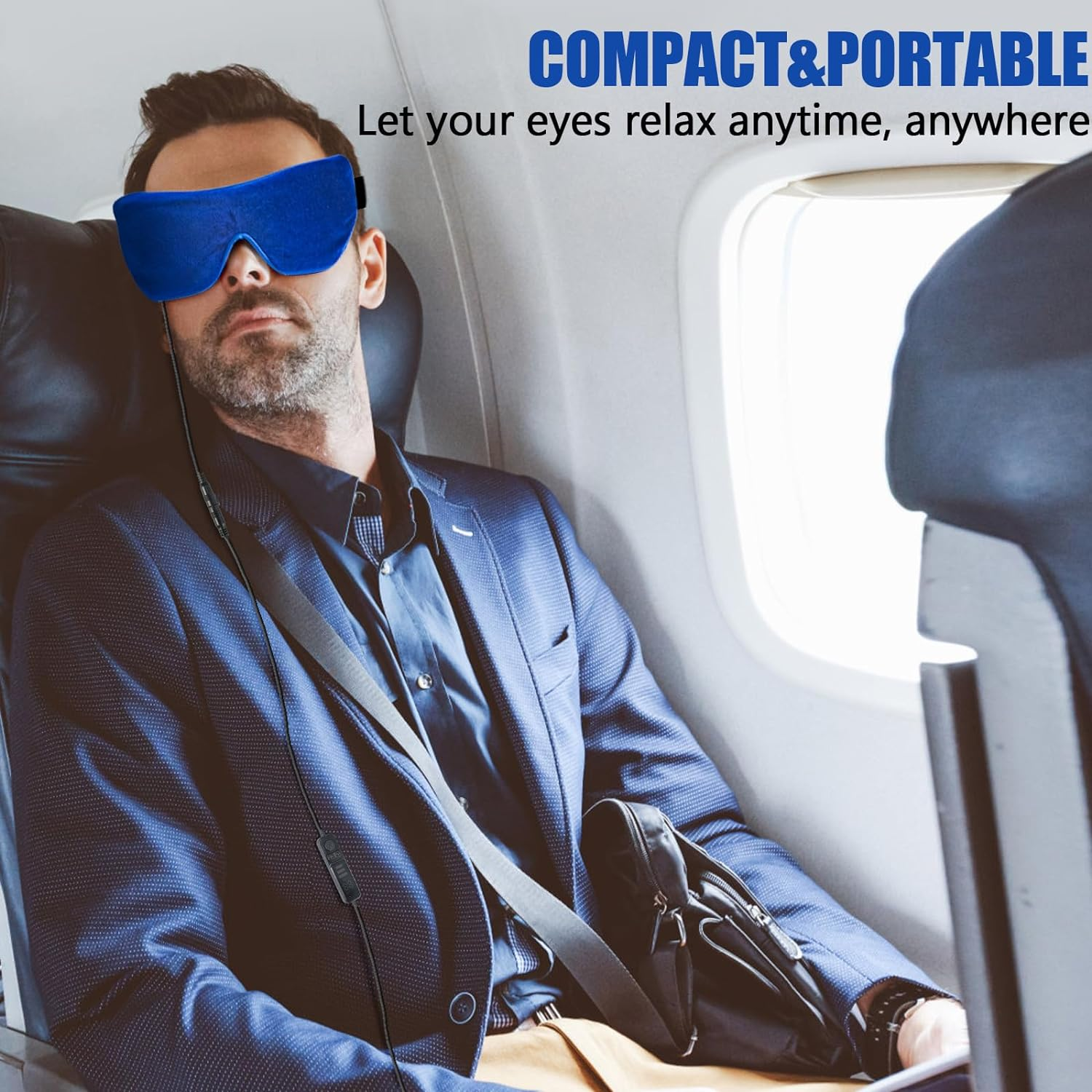 Heated Eye Mask, Washable Dry Eye Mask Heat Eye Compress with Flaxseed, Warm Eye Compress Heating Pad with Temperature Timer Control for Sleep, Blepharitis, Dark Circles, MGD, Puffy Eyes image number 6