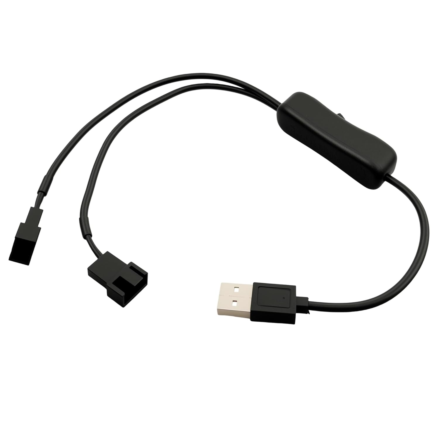 EFGTEK 2 Pack 40Cm USB to 3Pin and 4Pin Fan Power Adapter Cable,Dual 3-Pin / 4-Pin 5V USB Sleeved Fan Power Adapter Cable with On/Off Toggle image number 3