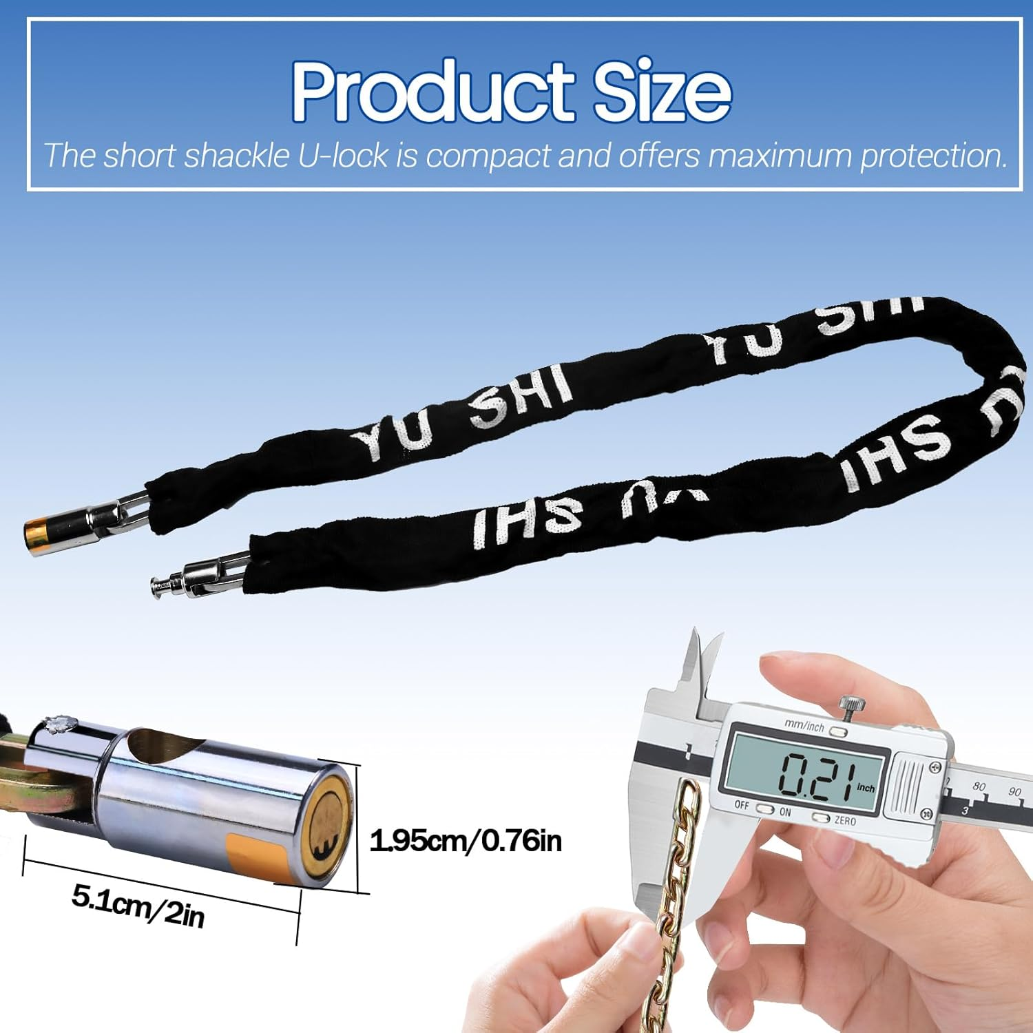 Bike Chain Lock with 2 Keys, 4.26FT Bicycle Locks Heavy Duty anti Theft, Bicycle Chain Locks, Bike Lock Chains for Motorbikes, Trucks, Iron Gates, Trolleys (Black) image number 6