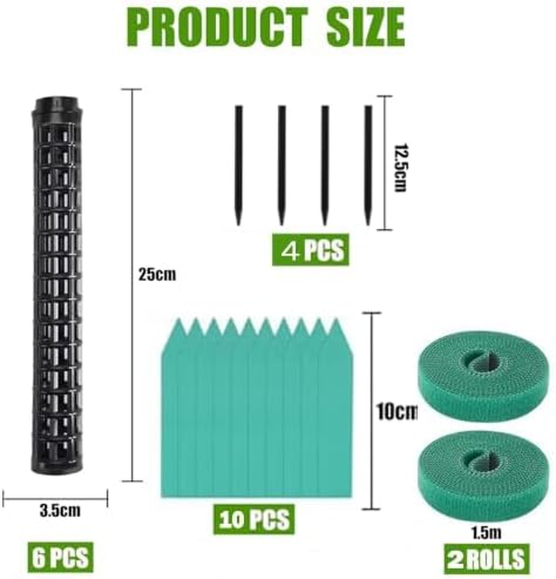 MLUOTALY Plastic Moss Poles for Climbing Plants, Indoor Plants Hollow Plant Pole with Labels and Garden Ties, Stackable Plant Support Stakes for Indoor Plants, Monstera, Vines (4PCS)