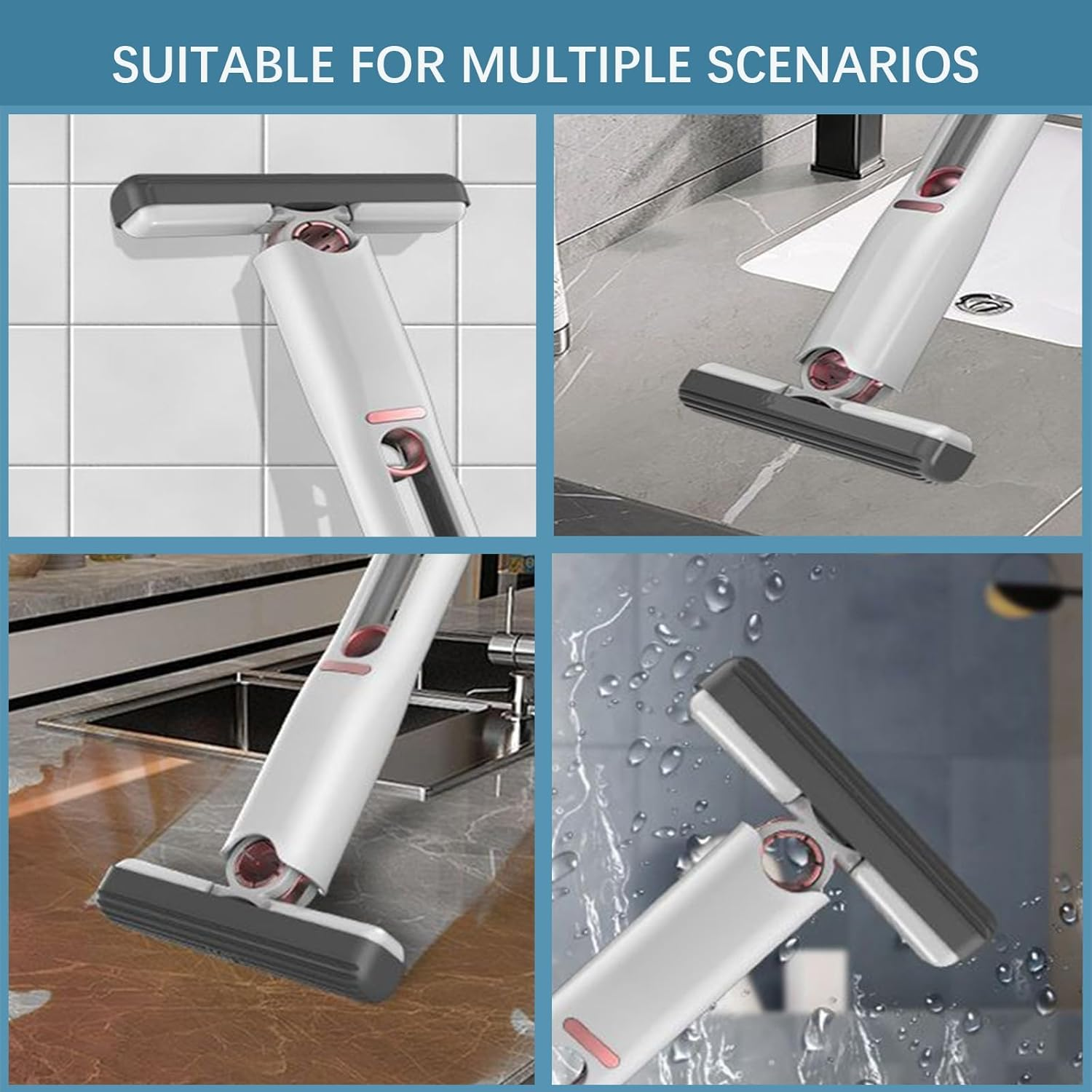 Self Squeezing Mini Mop,Portable Sponge Mop for Easy Cleaning Perfect for Kitchen Bathroom Living Room Car and Glass Mini Mop Designed for Corners and Small Spaces image number 5