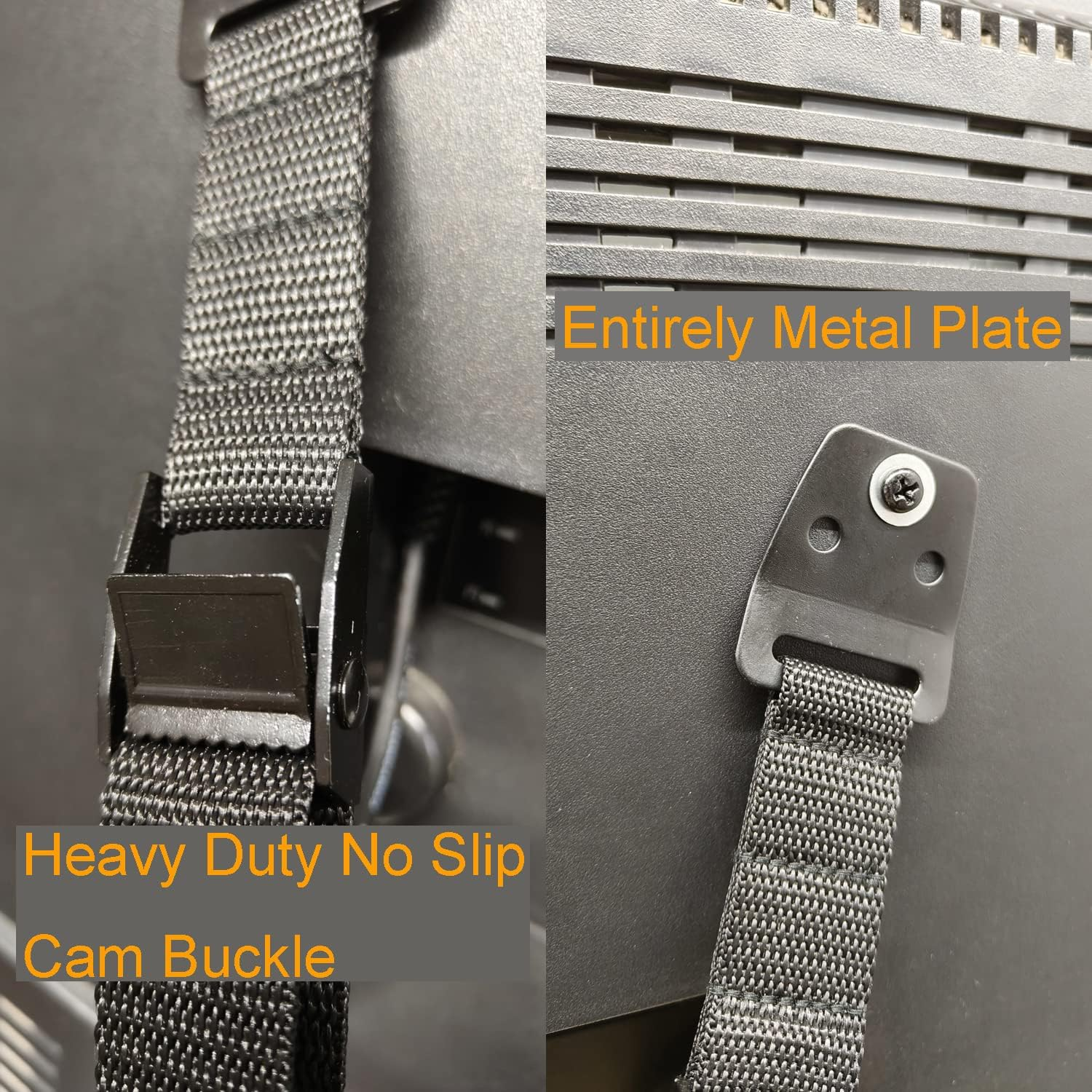 JOLIRSBOX Child Proof TV Safety Straps- TV Earthquake Strap Furniture Anchors Work for Baby Proofing Secures to TV Stand and Walls,Heavy Duty Metal Plate, Adjustable Strap, No Plastic Parts image number 2