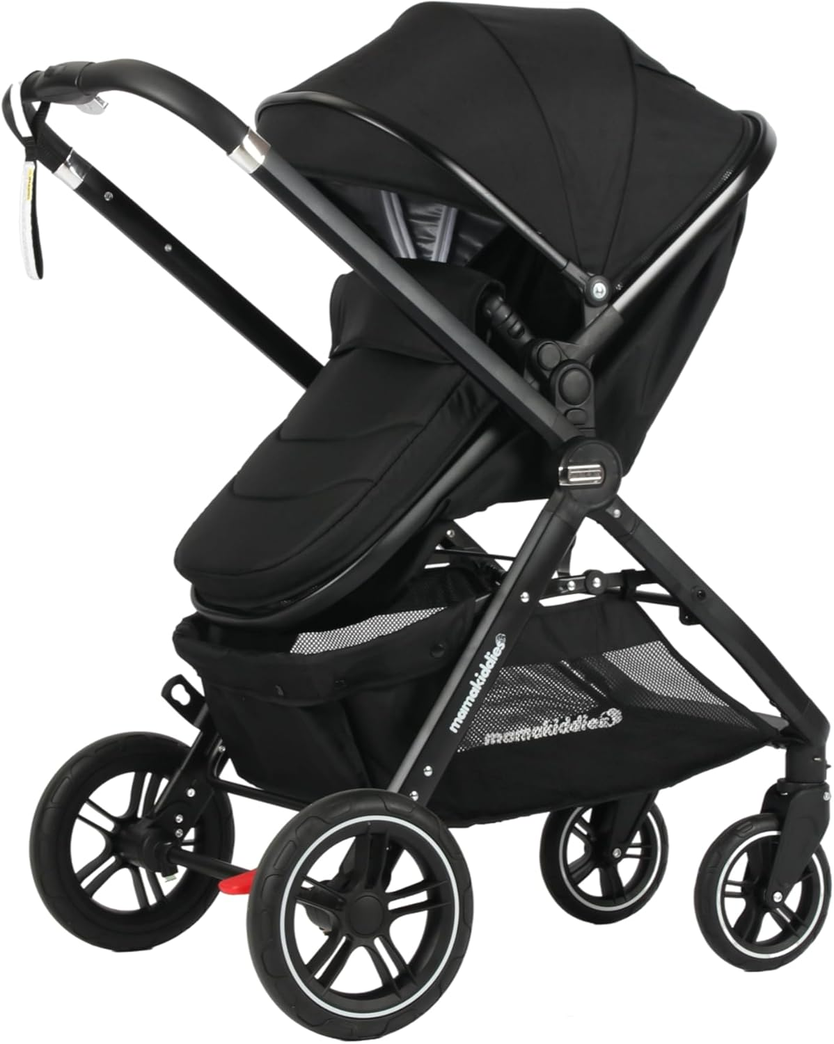 Mama Kiddies Pacto City Full Black Convertible 2In1 Aluminium Alloy Pram Stroller Bassinet image number 2