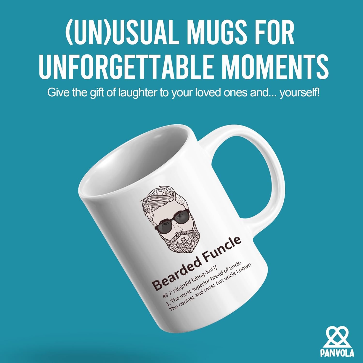 Panvola Bearded Funcle Definition Mug Uncle Gifts from Niece Nephew Brother Sister Father'S Day Funny Bearded Uncle Ceramic Coffee Cup 11 Oz White image number 2