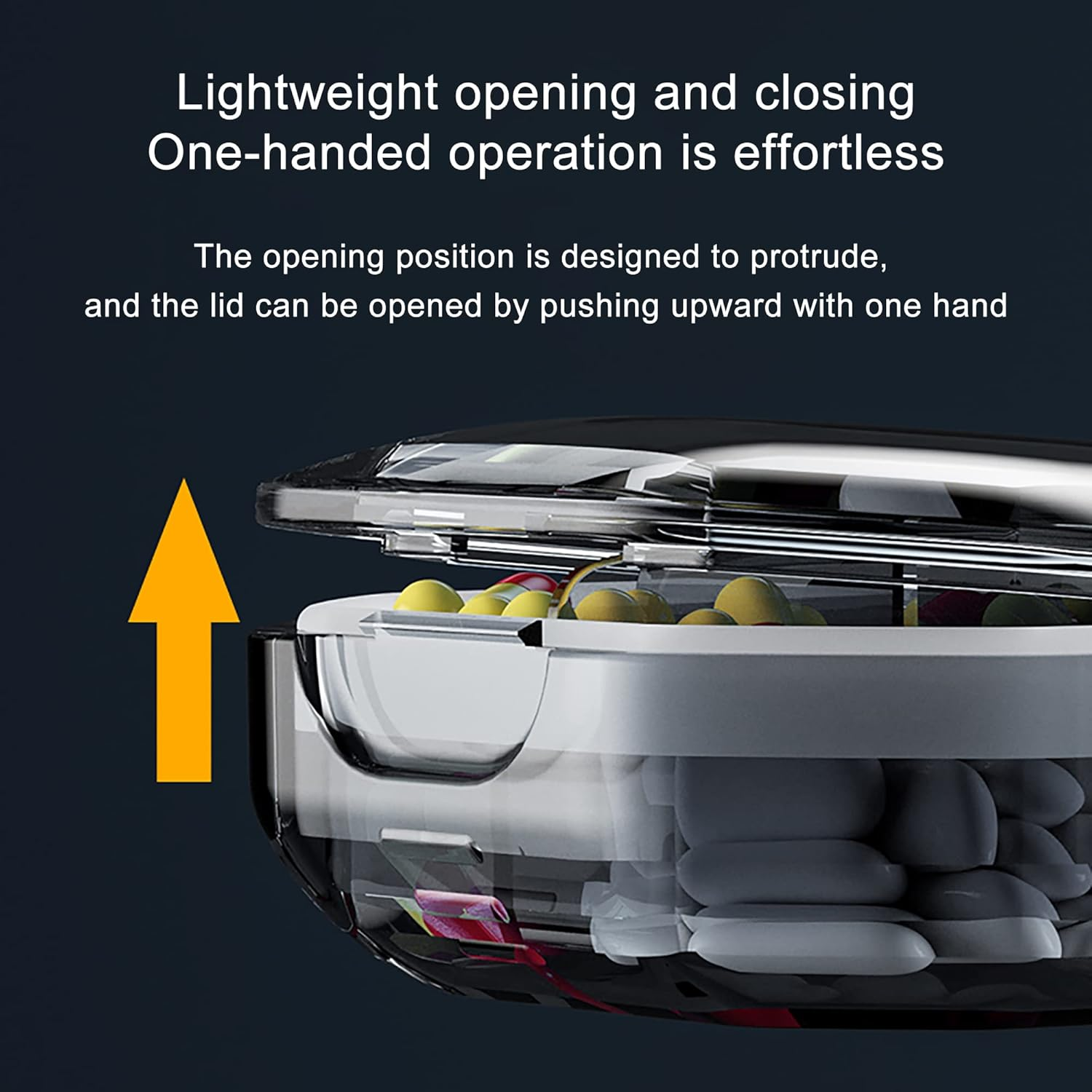 Pill Organizer Airtight Pill Box Pill Dispenser Home Travel Supplement Holder Portable Compact Waterproof Pill Box to Hold Medicine, Vitamin, Fish Oils, Jewelry and Secrets Daily Medicine (Blue) image number 2