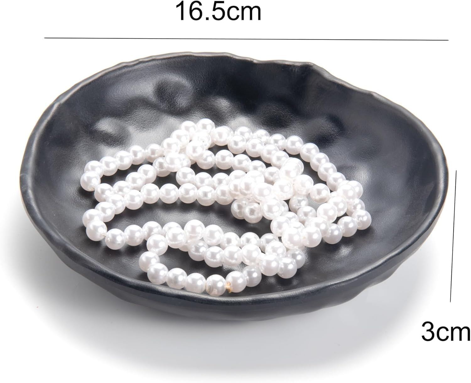 Feyarl Black Jewellery Tray, round Cosmetic Tray, Organiser Tray, Decorative Bowls, Bathroom Entrance for Bowls, Jewellery image number 5