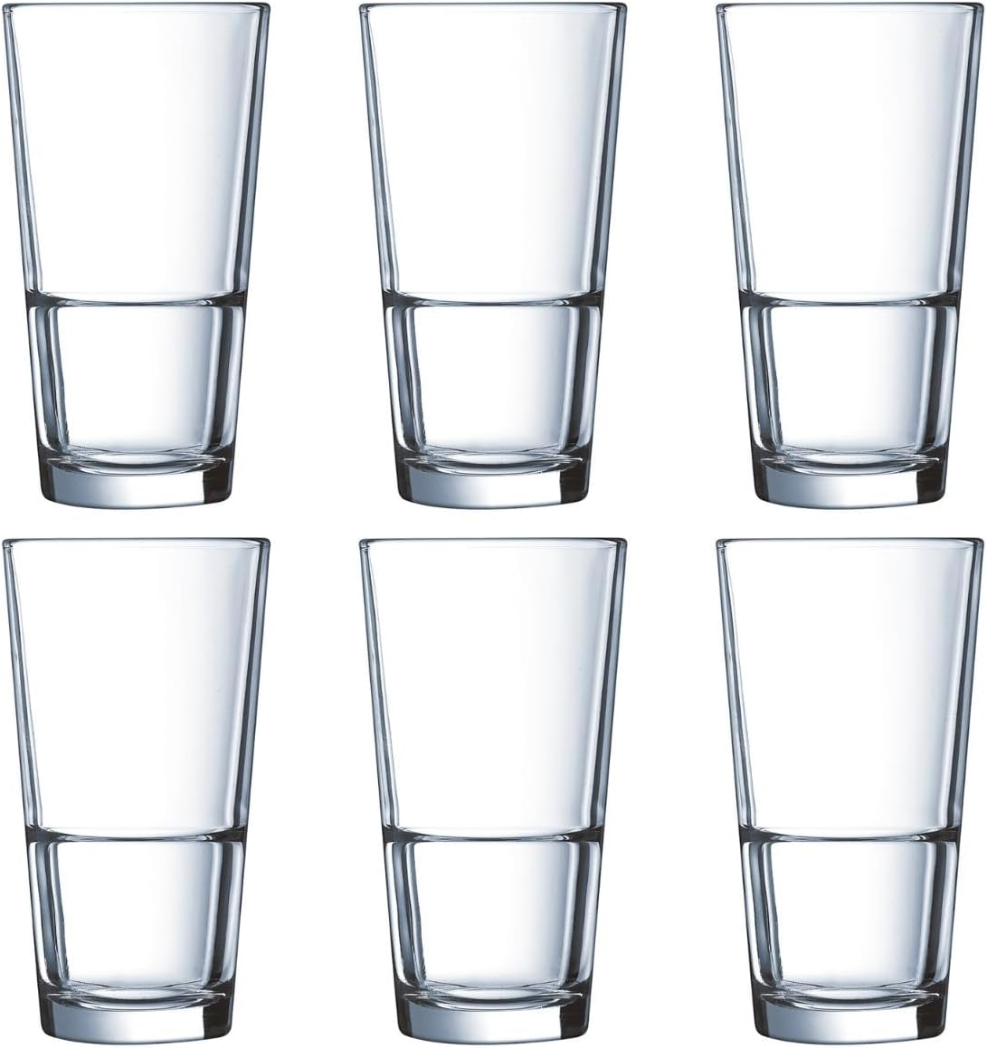 Arcoroc ARC H5641 Stack up Long Drink Glass, 470 Ml, Glass, Transparent, Pack of 6
